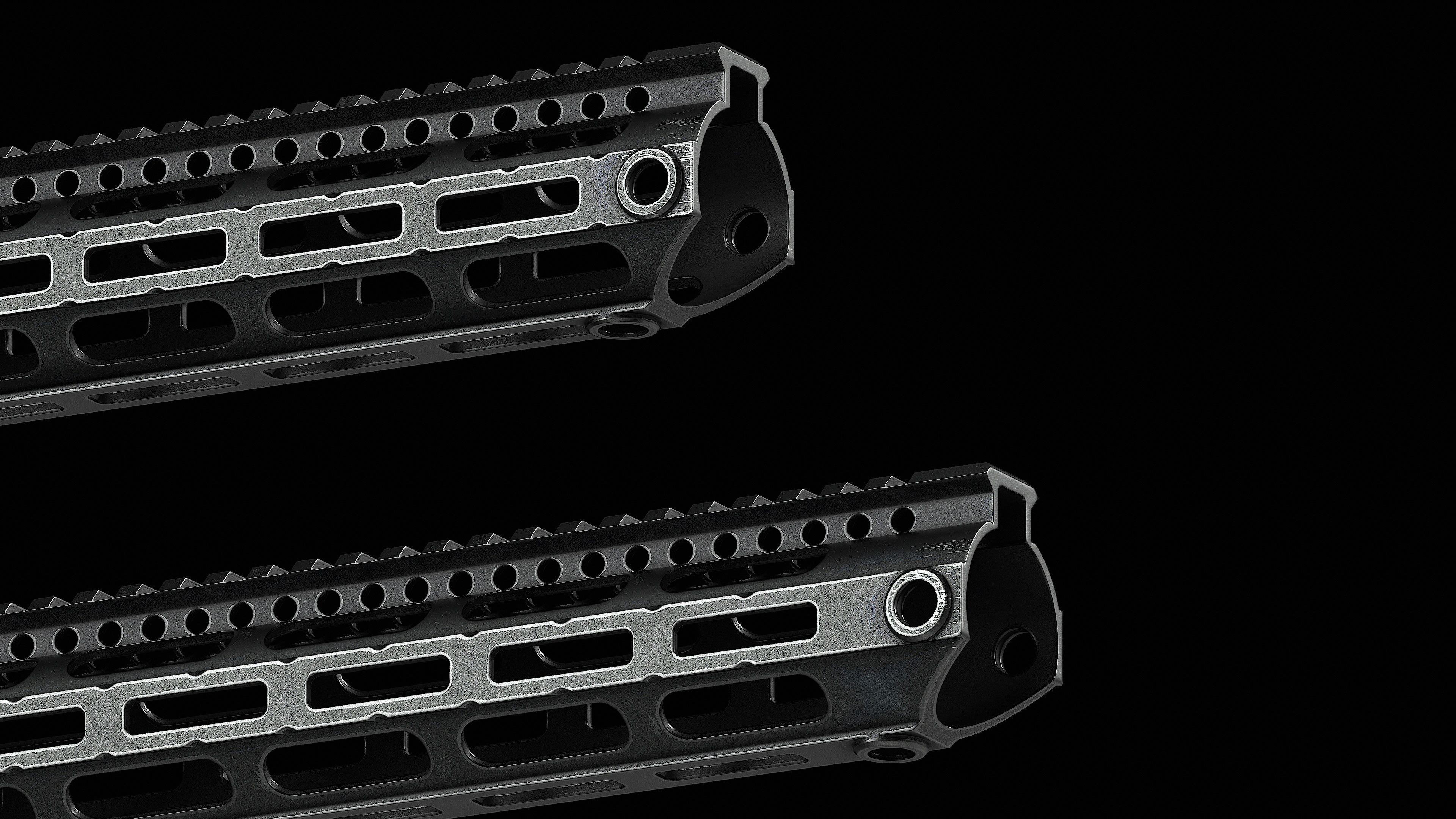 308 Combat Rail DPMS High M LOK Handguard Low-poly 3D model_7