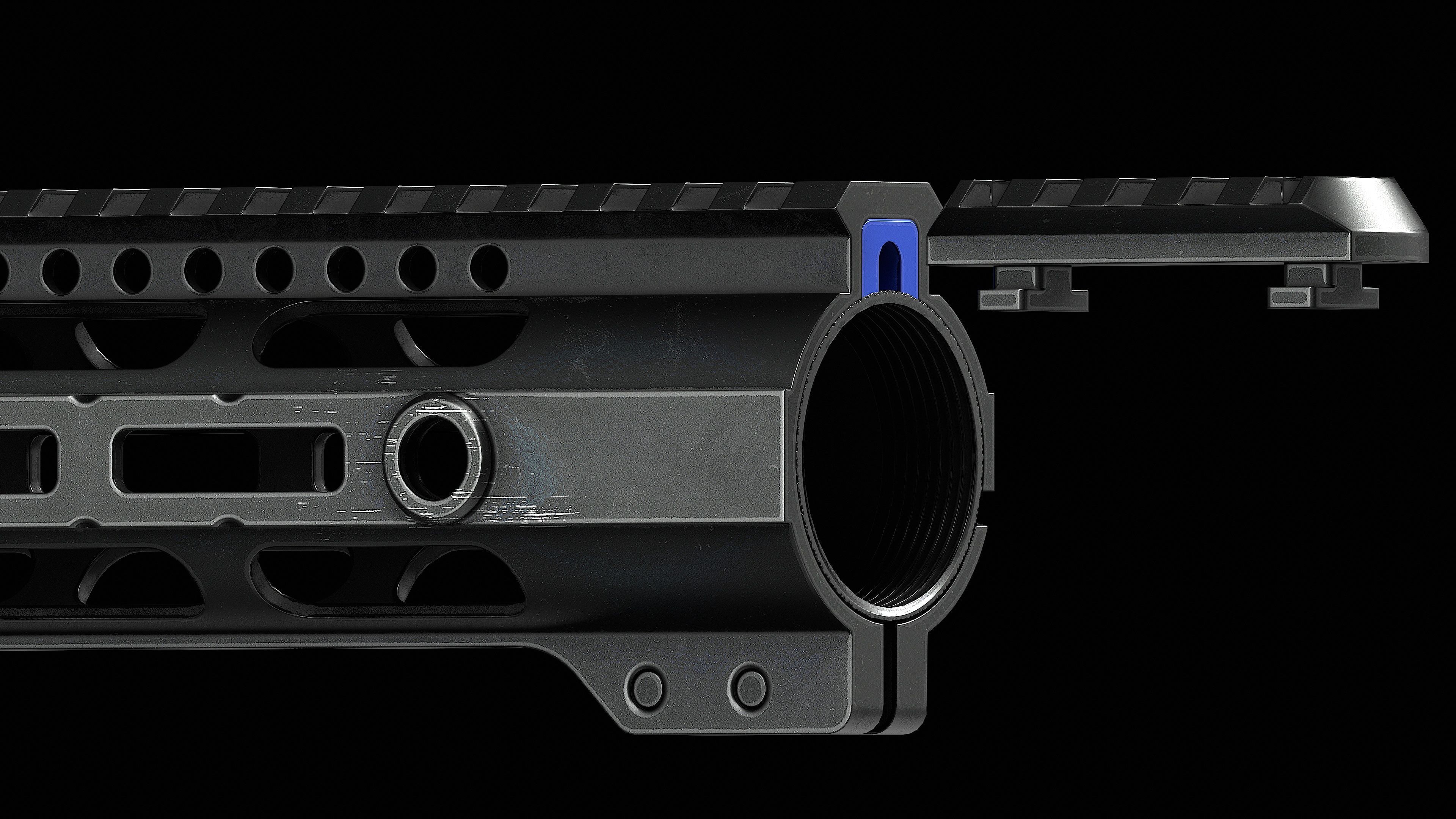 308 Combat Rail DPMS High M LOK Handguard Low-poly 3D model_4