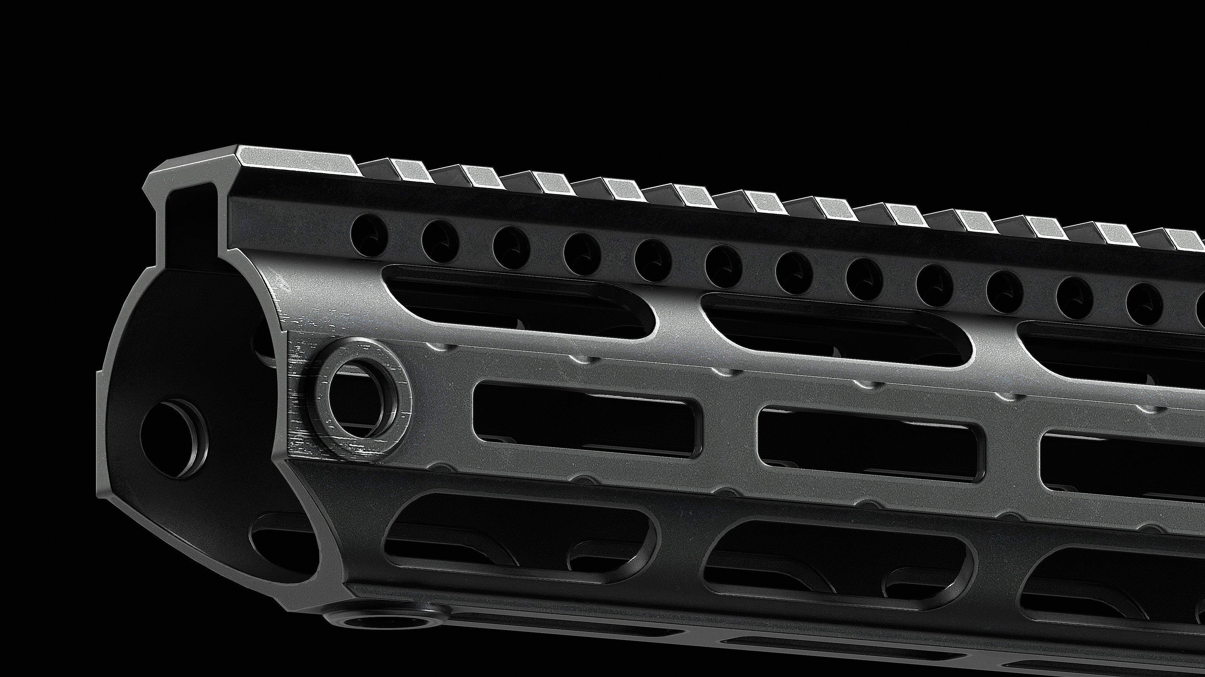 308 Combat Rail DPMS High M LOK Handguard Low-poly 3D model_5