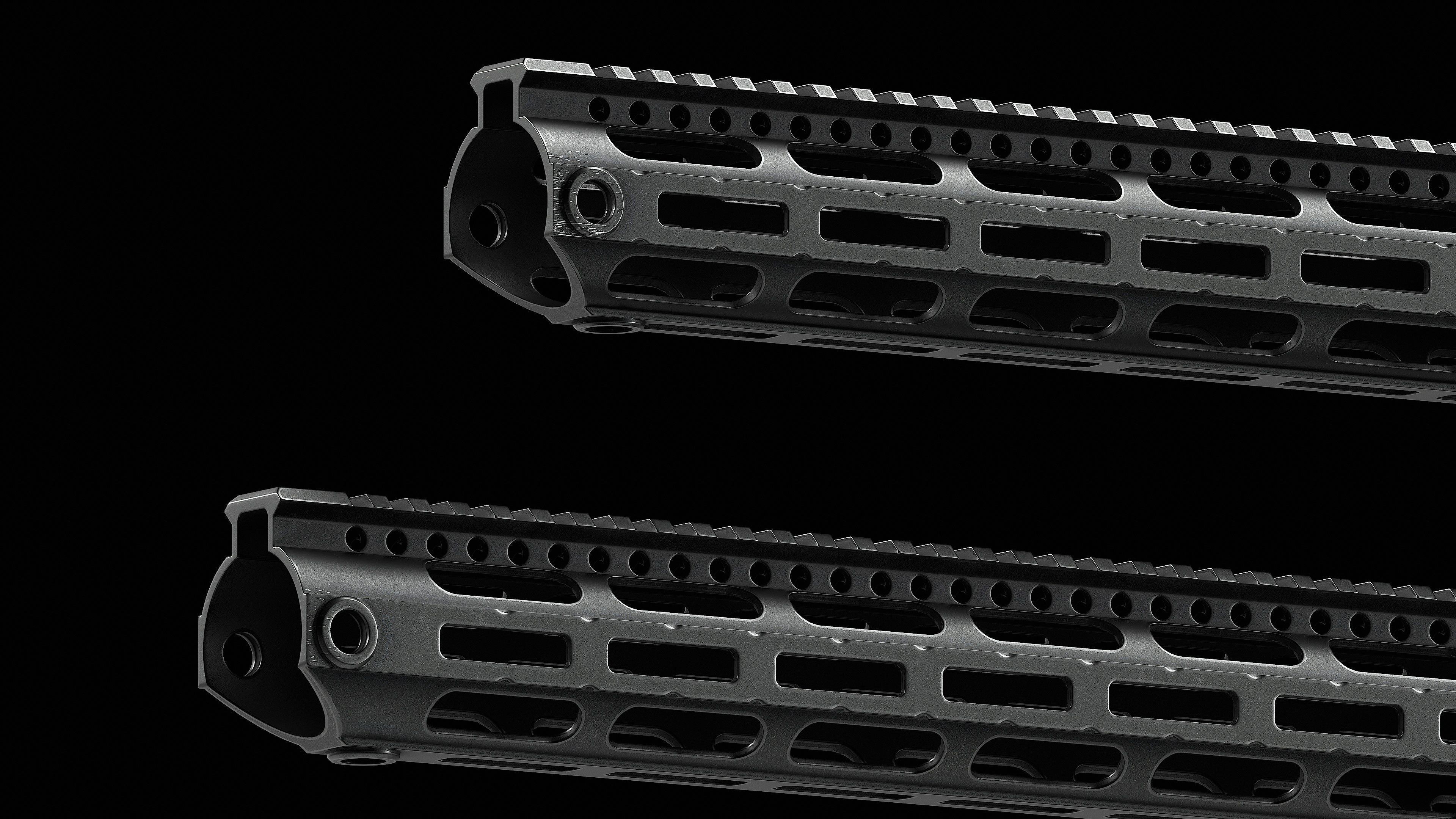 308 Combat Rail DPMS High M LOK Handguard Low-poly 3D model_6
