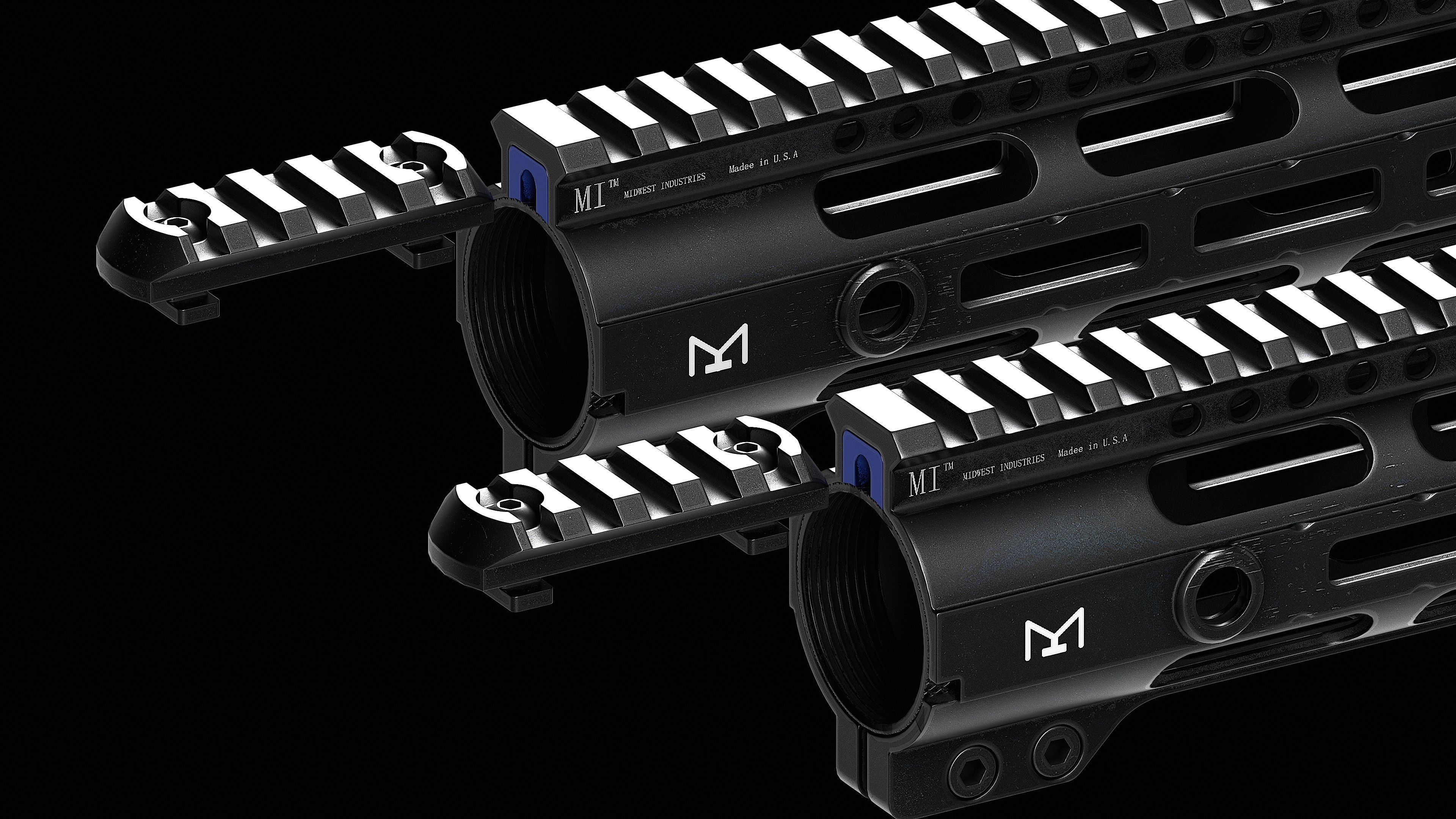 308 Combat Rail DPMS High M LOK Handguard Low-poly 3D model_12