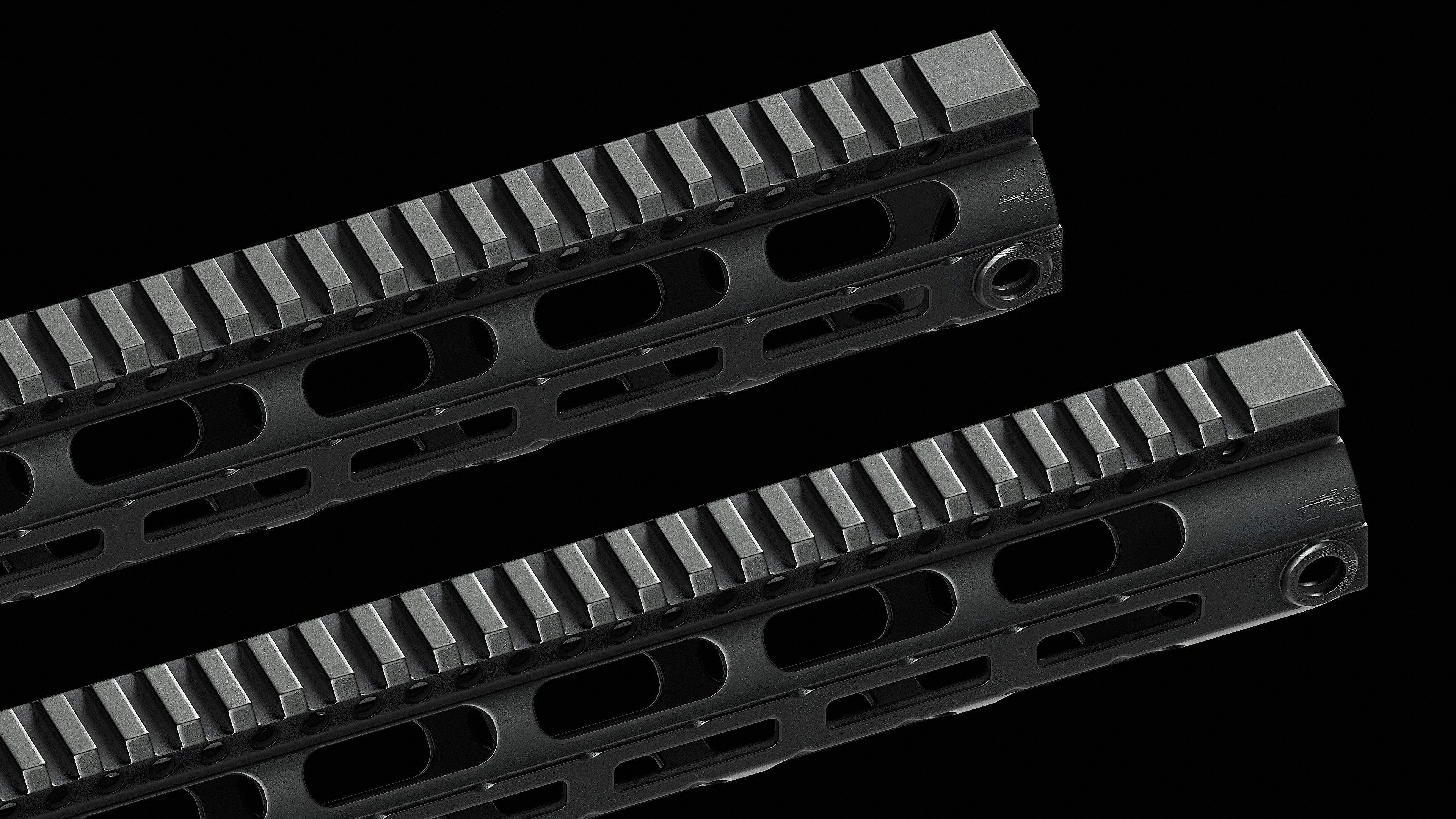 308 Combat Rail DPMS High M LOK Handguard Low-poly 3D model_8