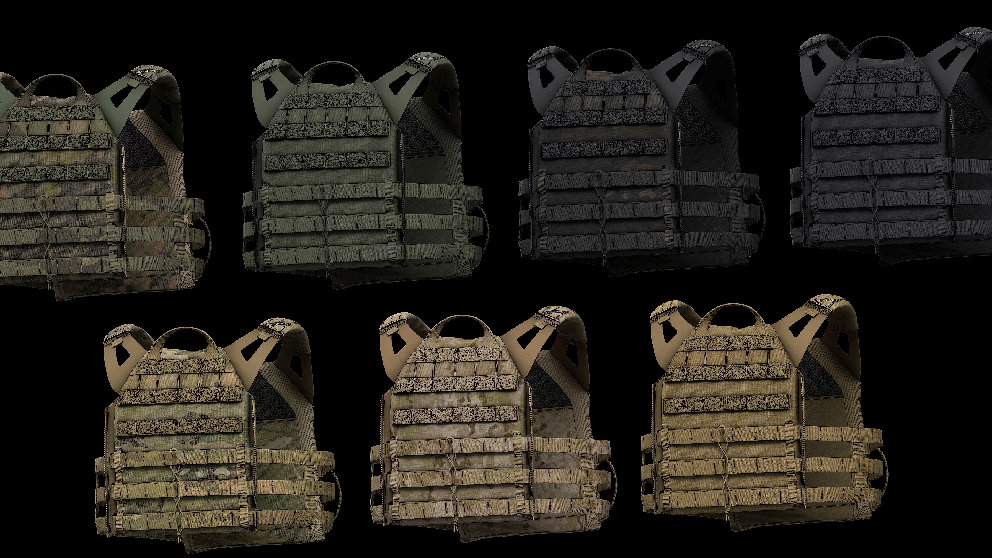 Plate Carriers CRYE JPC 2 V1 Low-poly 3D model_29