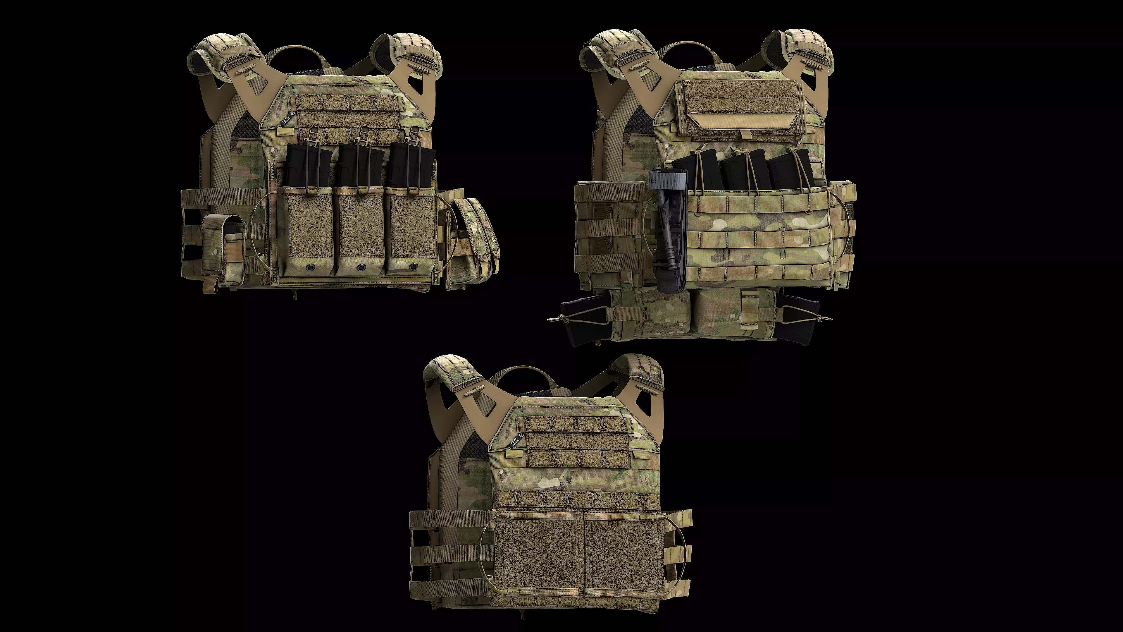 Plate Carriers CRYE JPC 2 V1 V2 V3 Low-poly 3D model_0
