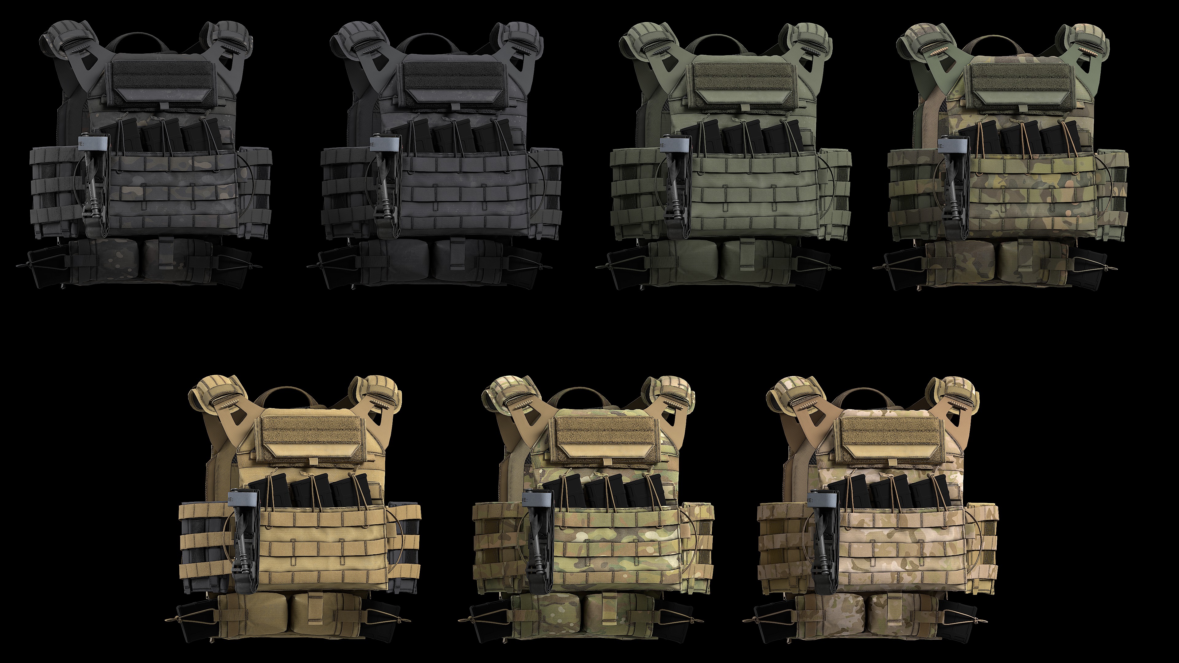 Plate Carriers CRYE JPC 2 V1 V2 V3 Low-poly 3D model_2