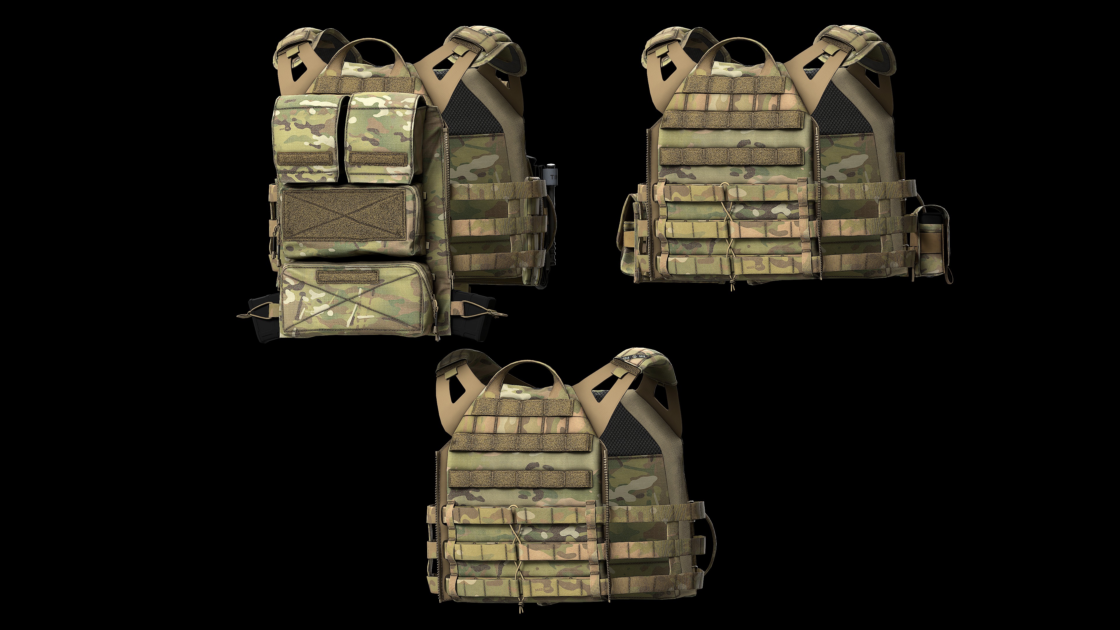 Plate Carriers CRYE JPC 2 V1 V2 V3 Low-poly 3D model_1
