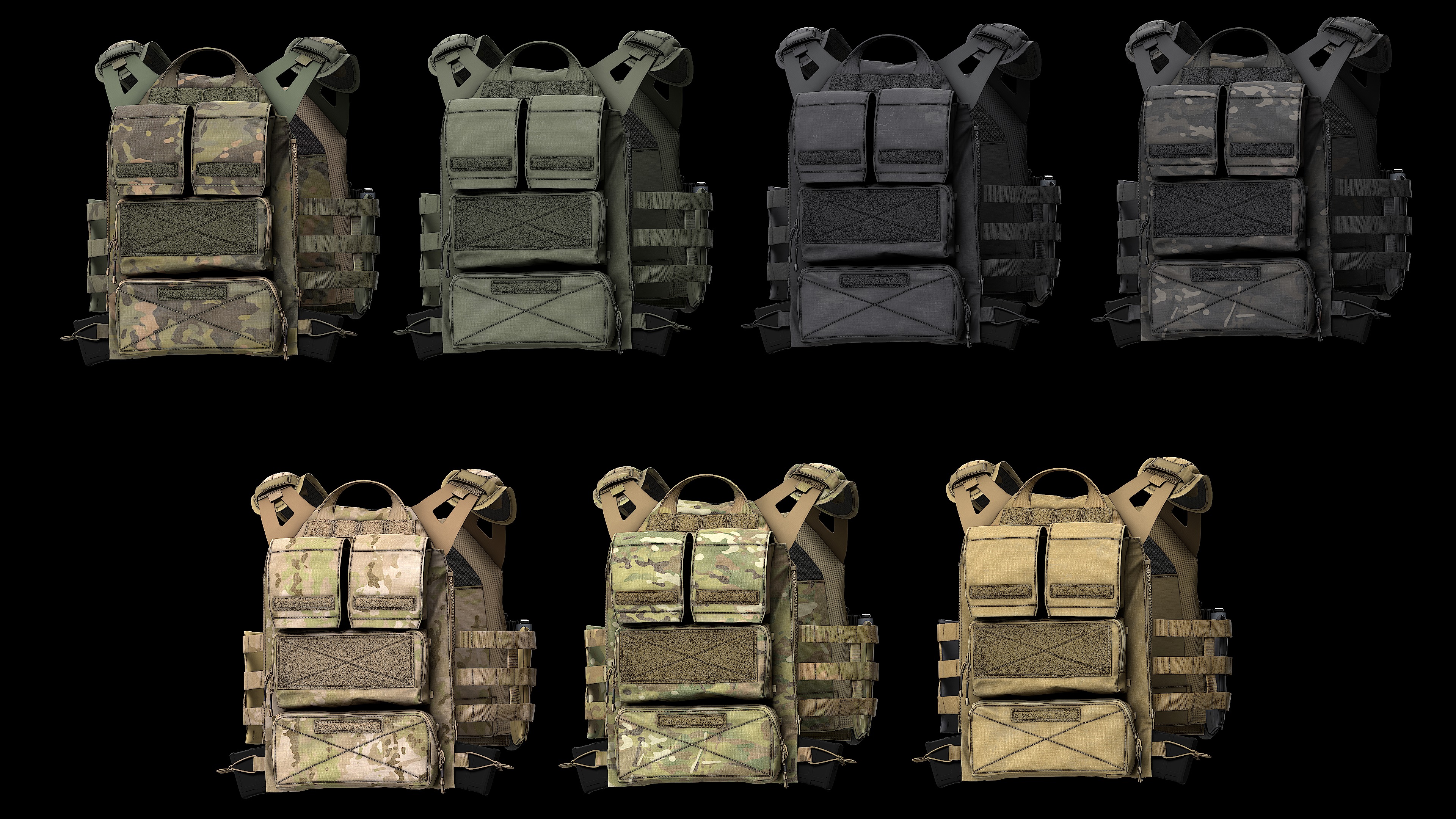 Plate Carriers CRYE JPC 2 V1 V2 V3 Low-poly 3D model_3