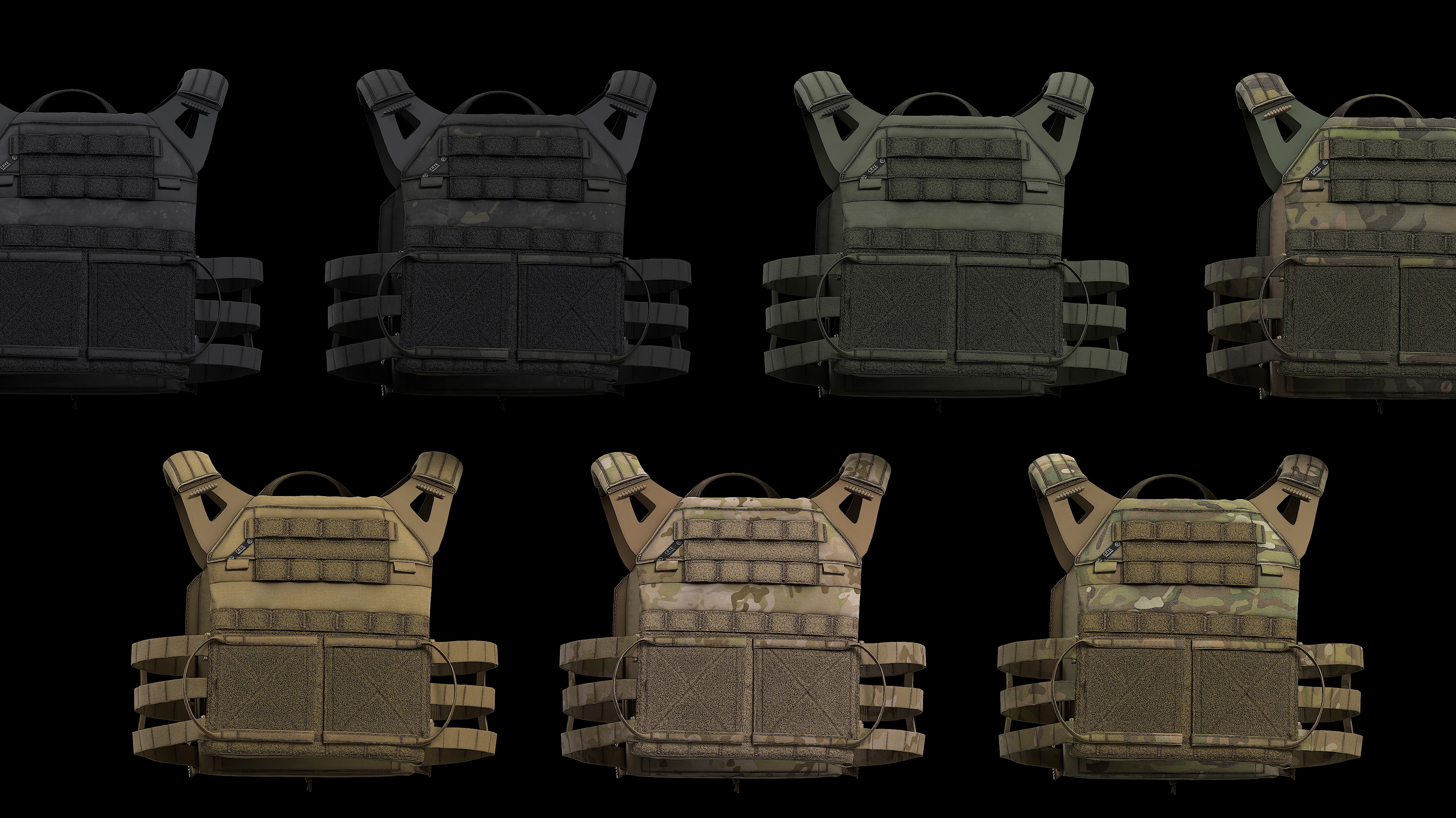 Plate Carriers CRYE JPC 2 V1 V2 V3 Low-poly 3D model_12