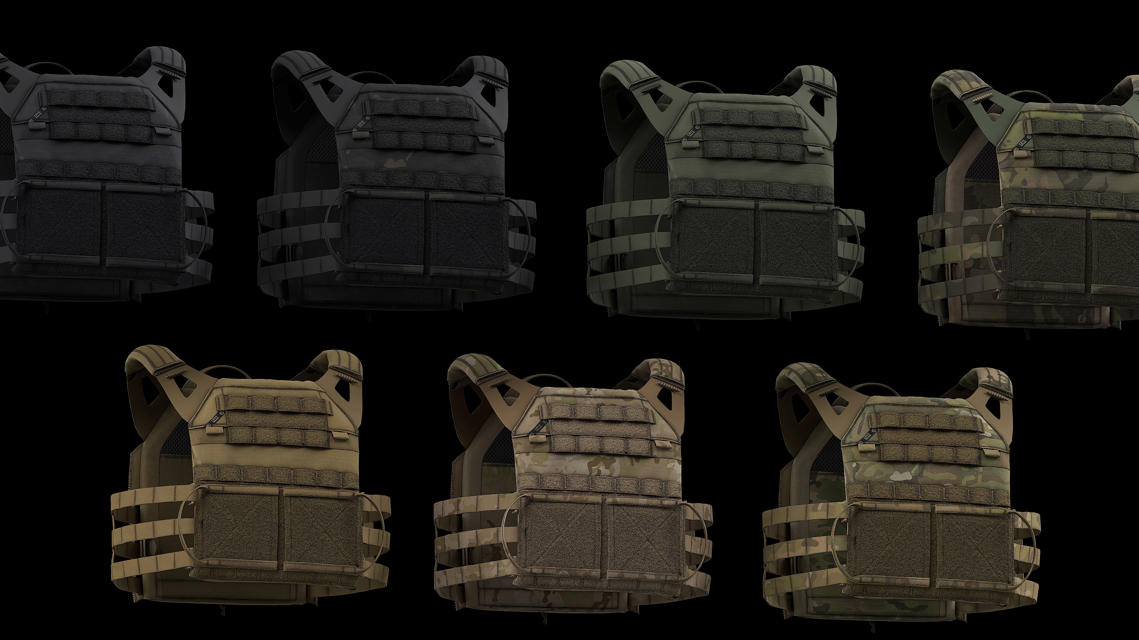 Plate Carriers CRYE JPC 2 V1 V2 V3 Low-poly 3D model_4