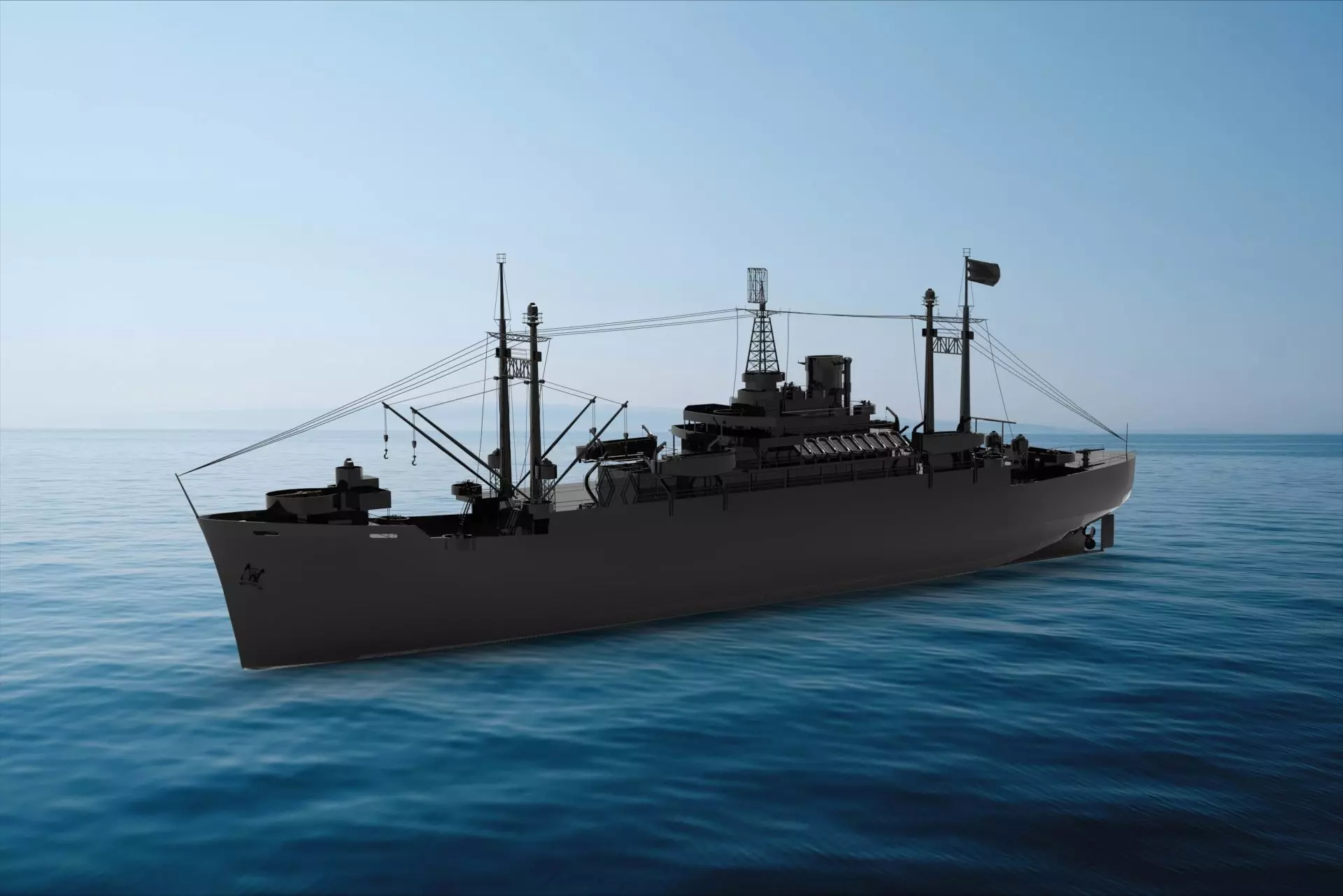 Amphibious command ship 3D model_0