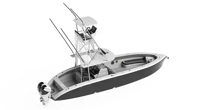 Sport fishing boat Black
