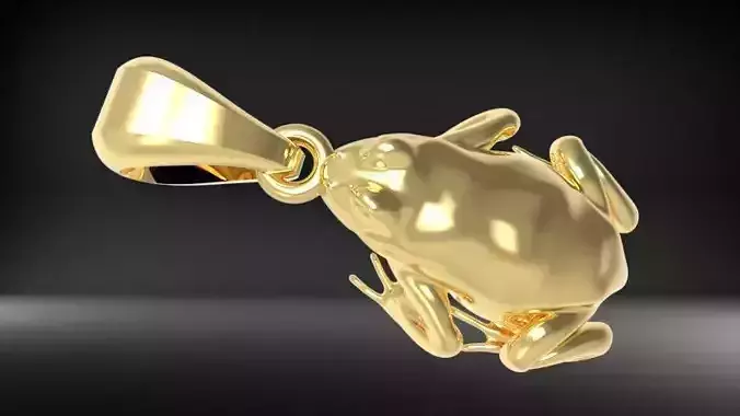 3D Frog Pendant Necklace Charm Jewelry