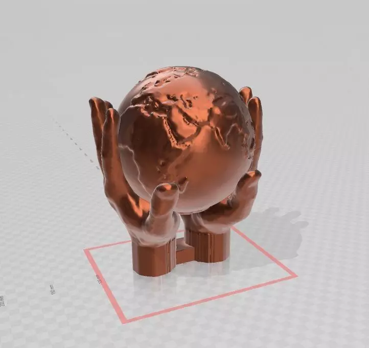 earth on my hands model2 3D print model