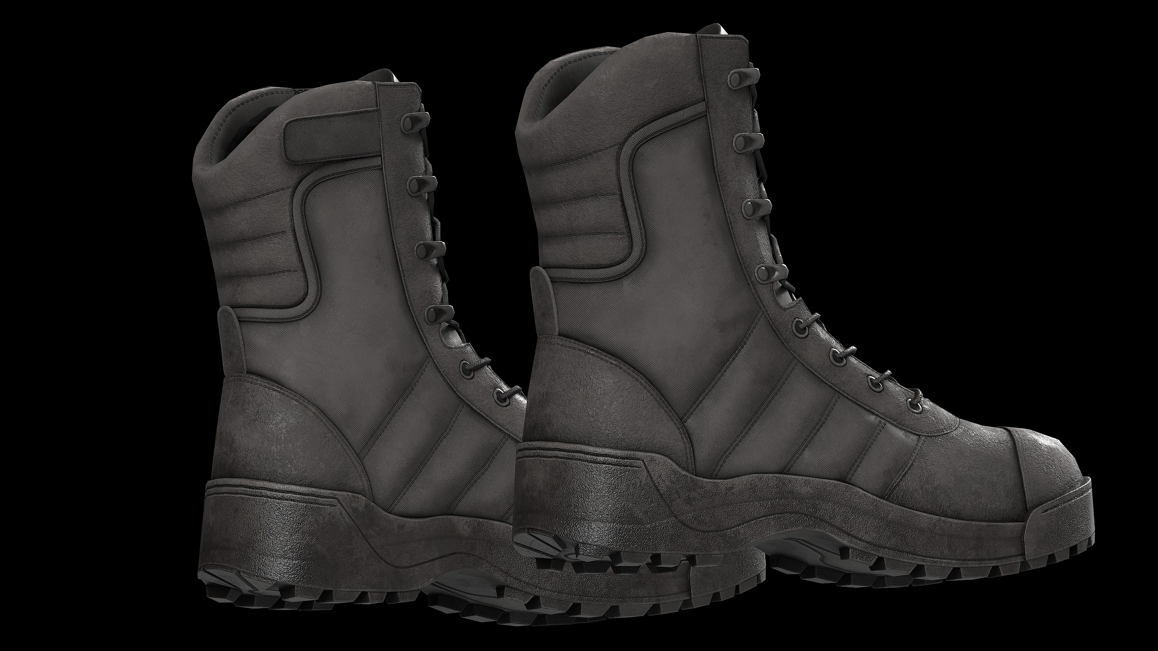 Tactical boots Low-poly 3D model_6