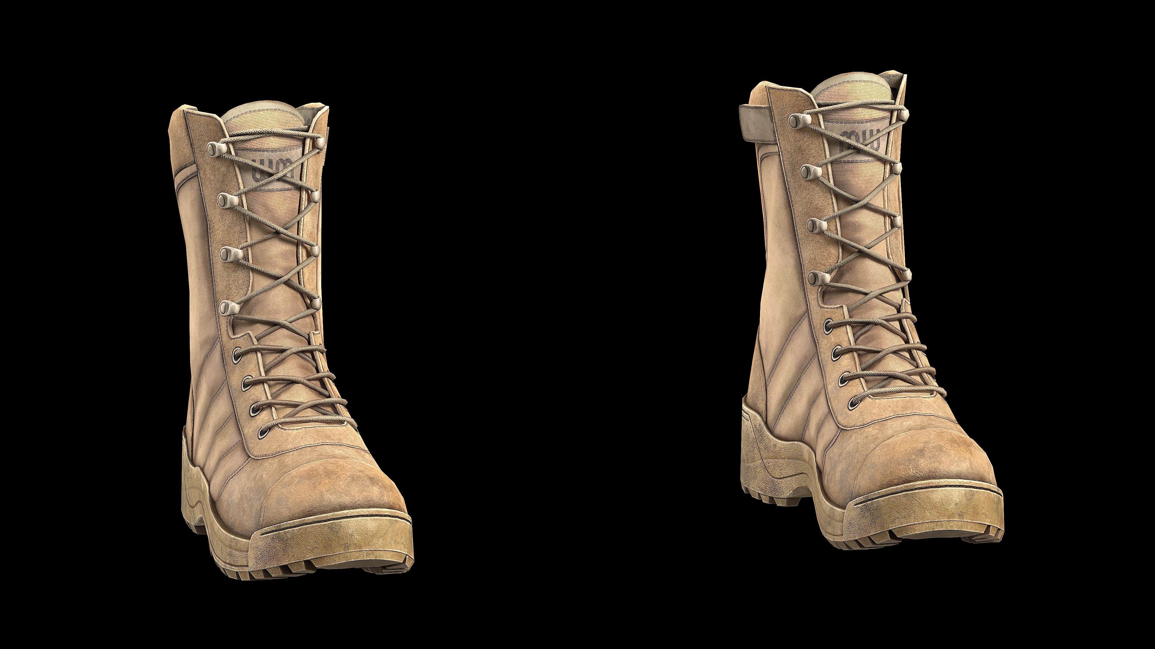 Tactical boots Low-poly 3D model_2