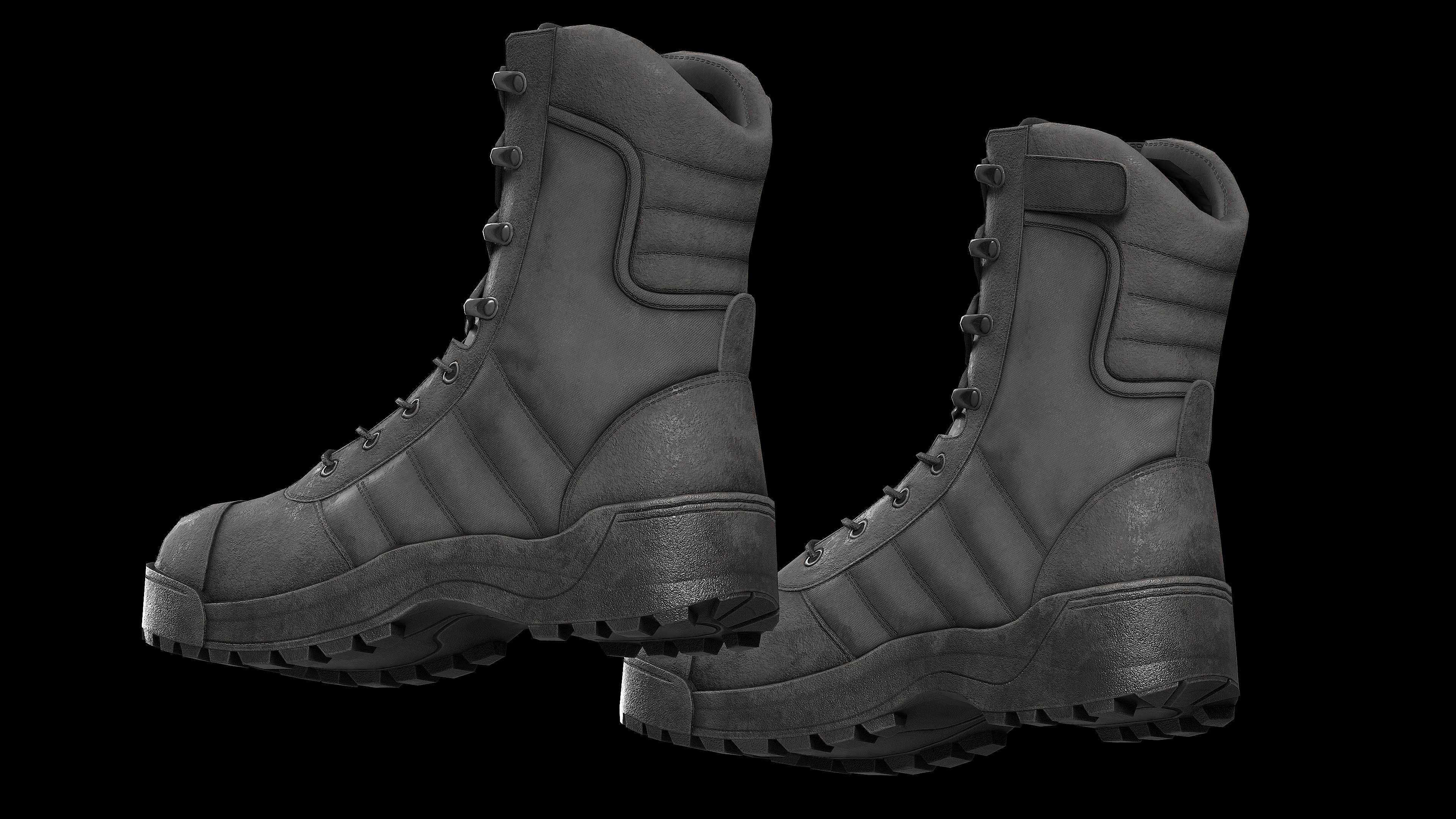 Tactical boots Low-poly 3D model_9
