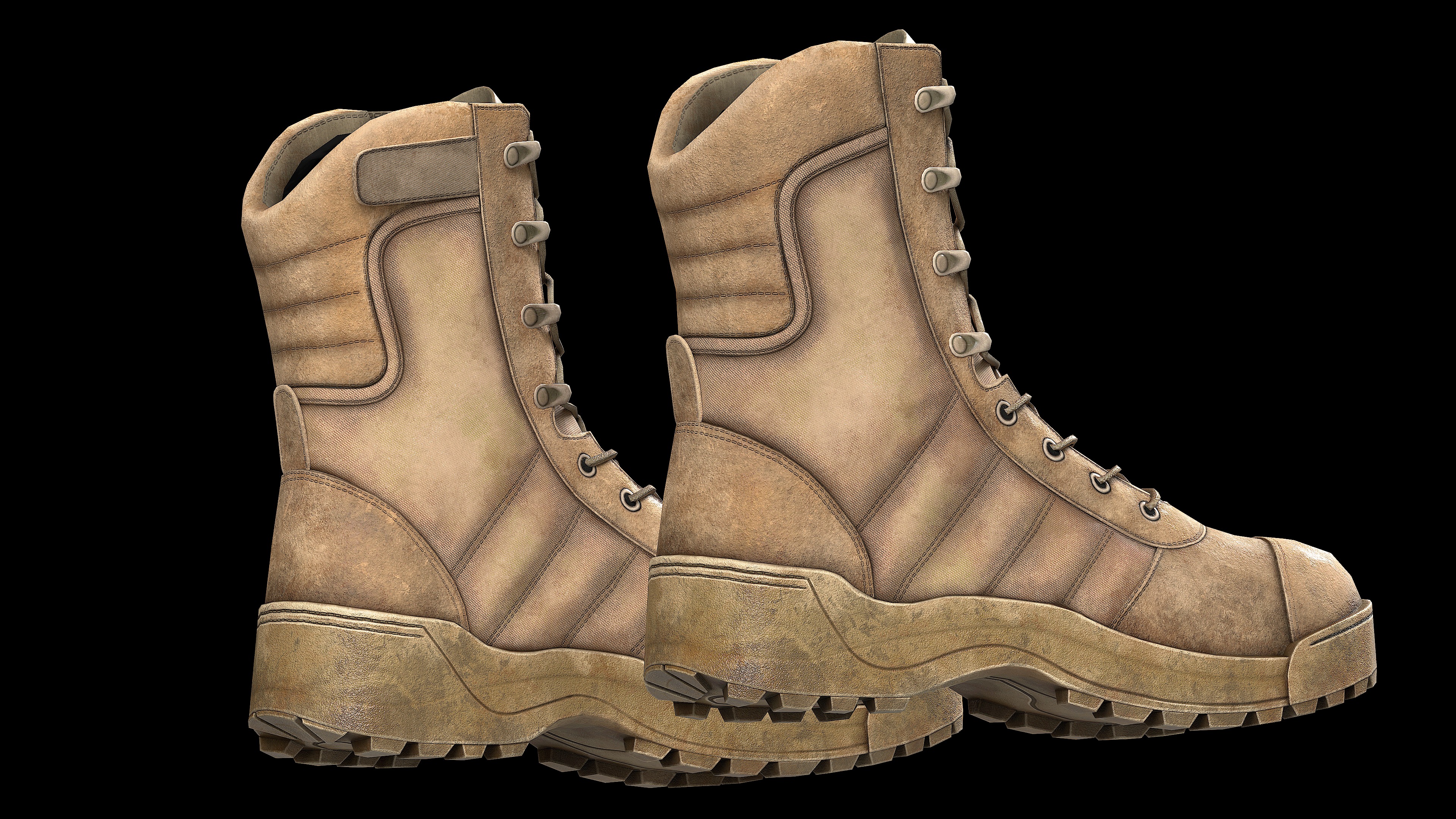 Tactical boots Low-poly 3D model_7