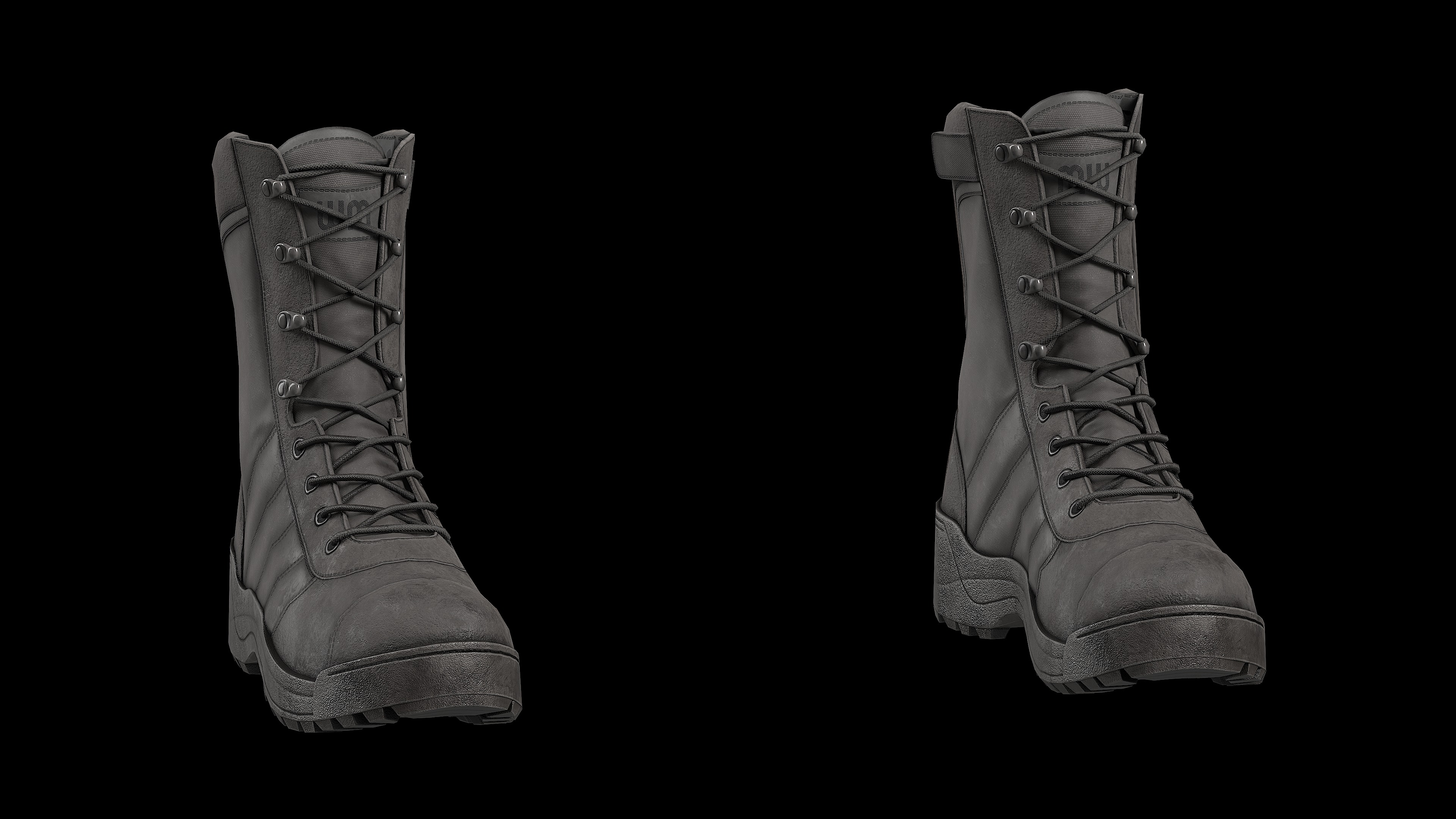 Tactical boots Low-poly 3D model_3