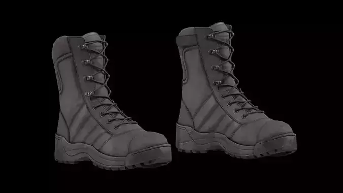 Tactical boots Low-poly 3D model