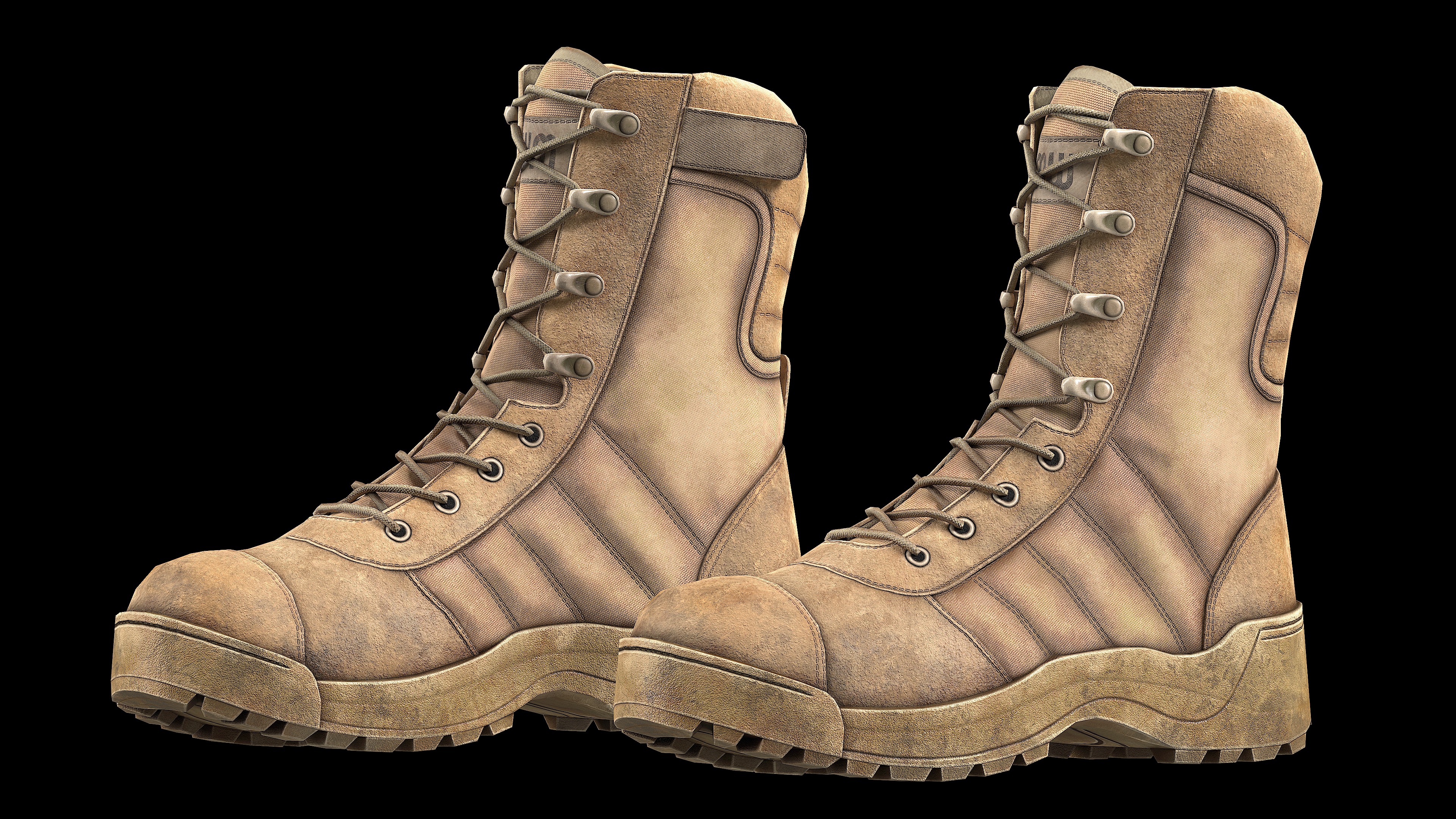 Tactical boots Low-poly 3D model_11