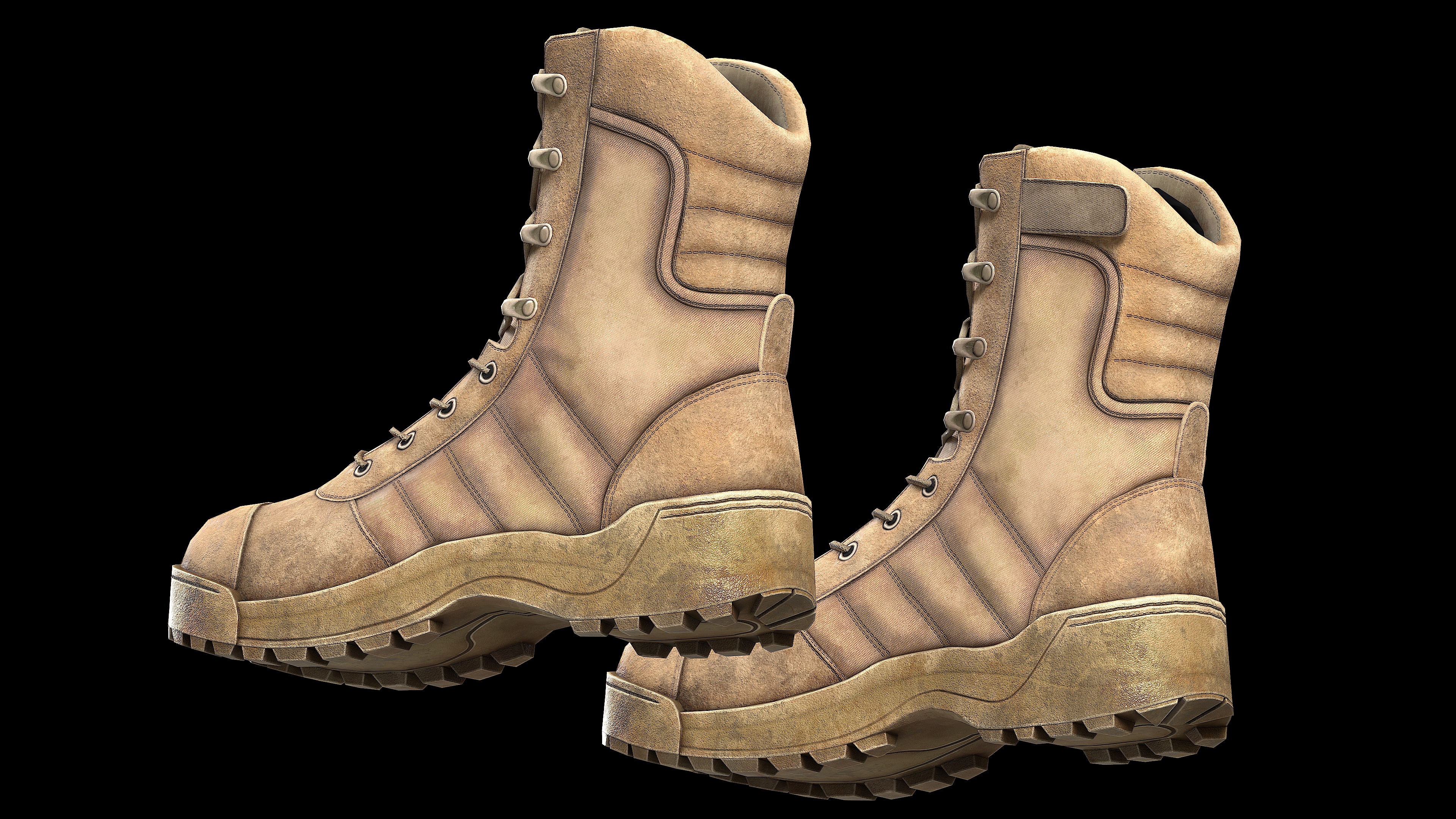 Tactical boots Low-poly 3D model_8