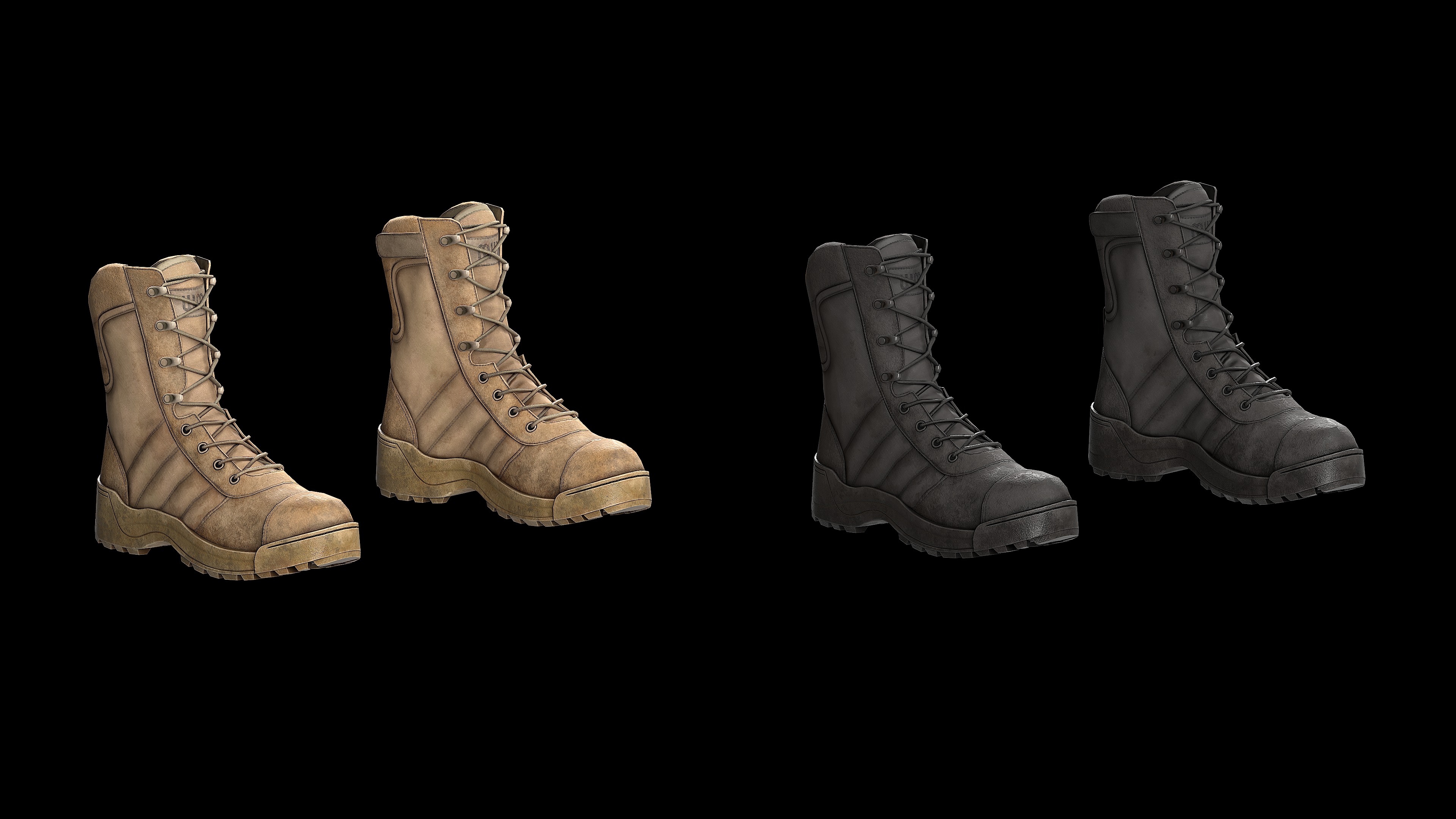 Tactical boots Low-poly 3D model_12