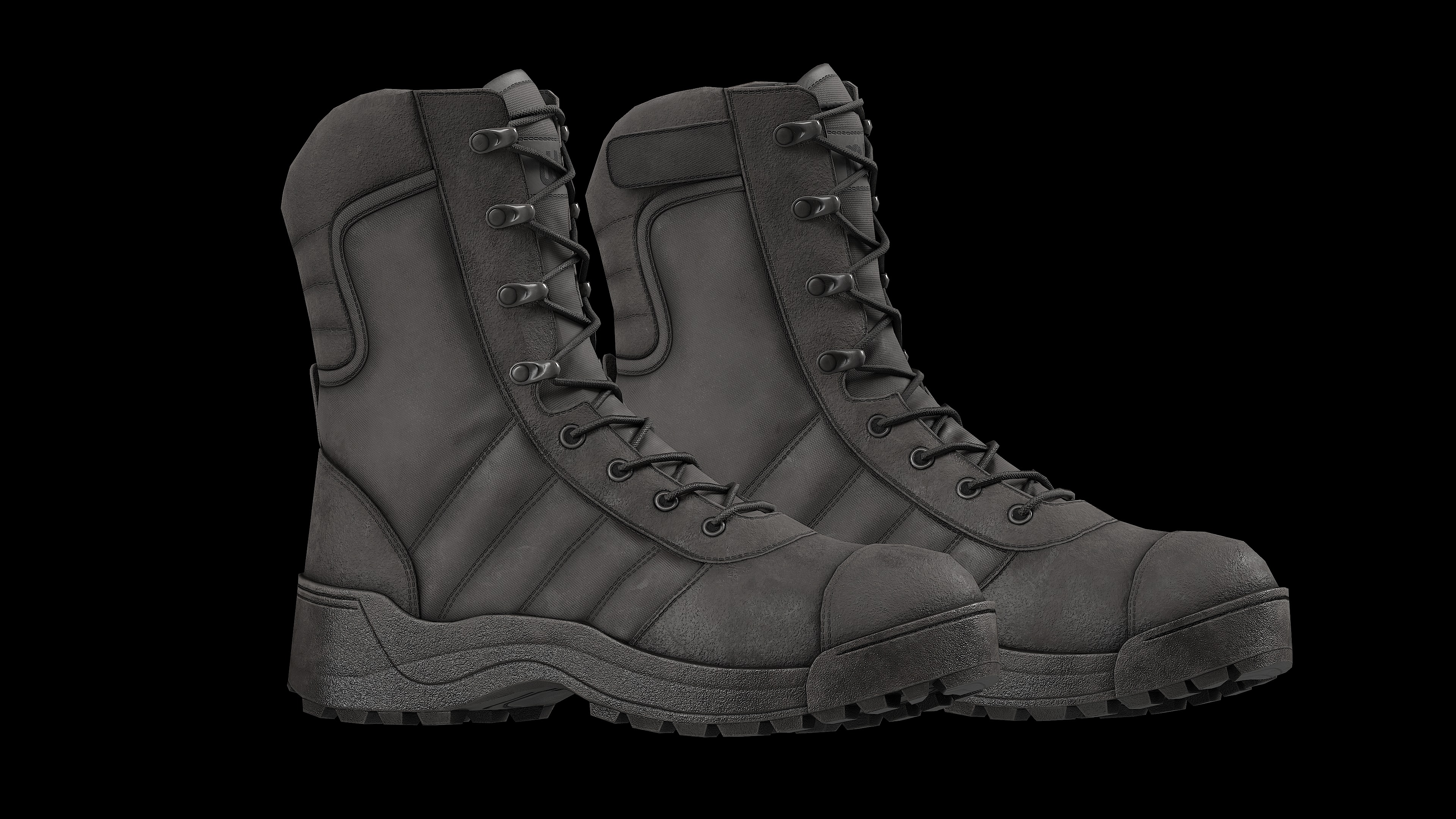 Tactical boots Low-poly 3D model_5
