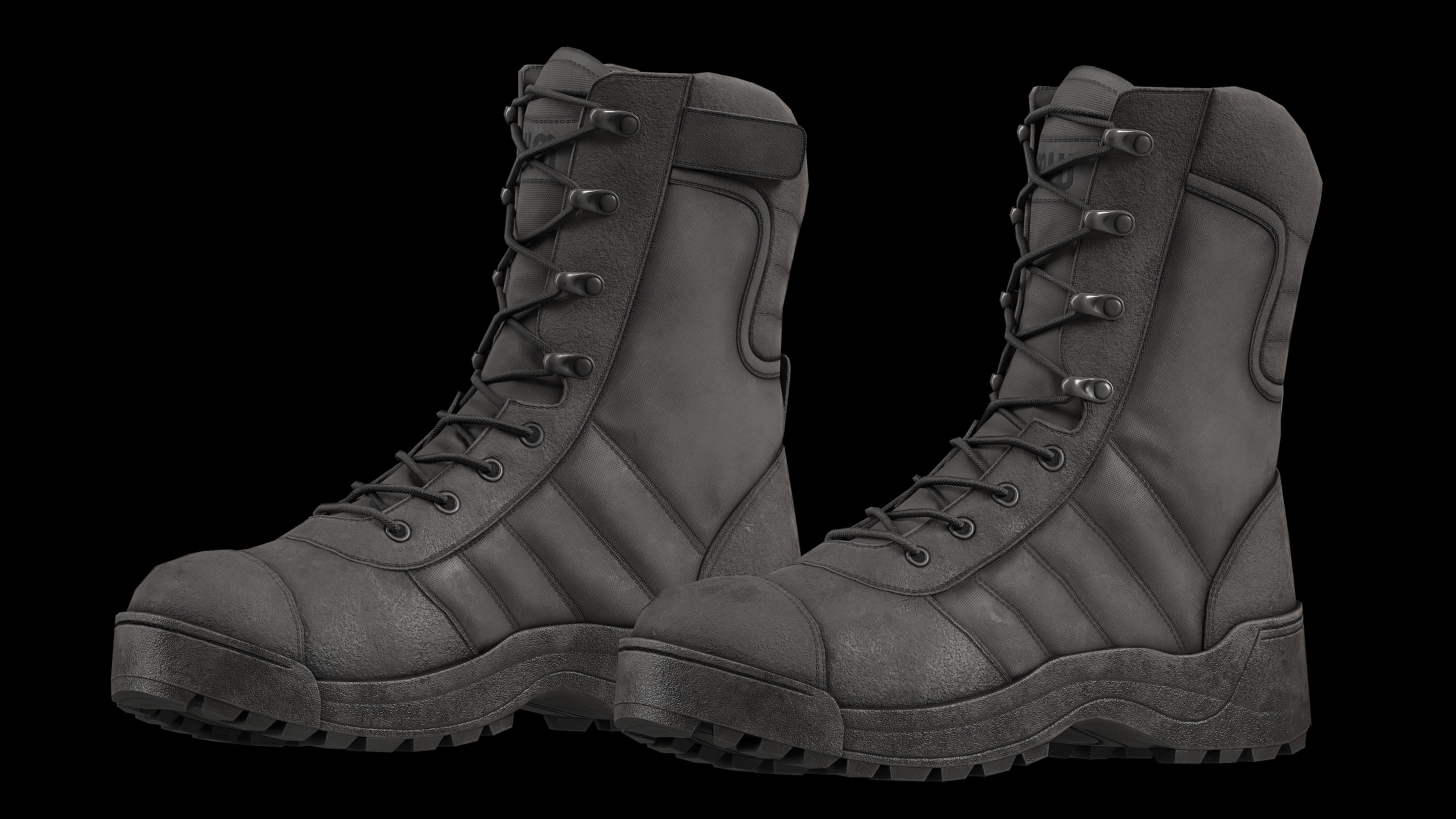 Tactical boots Low-poly 3D model_10