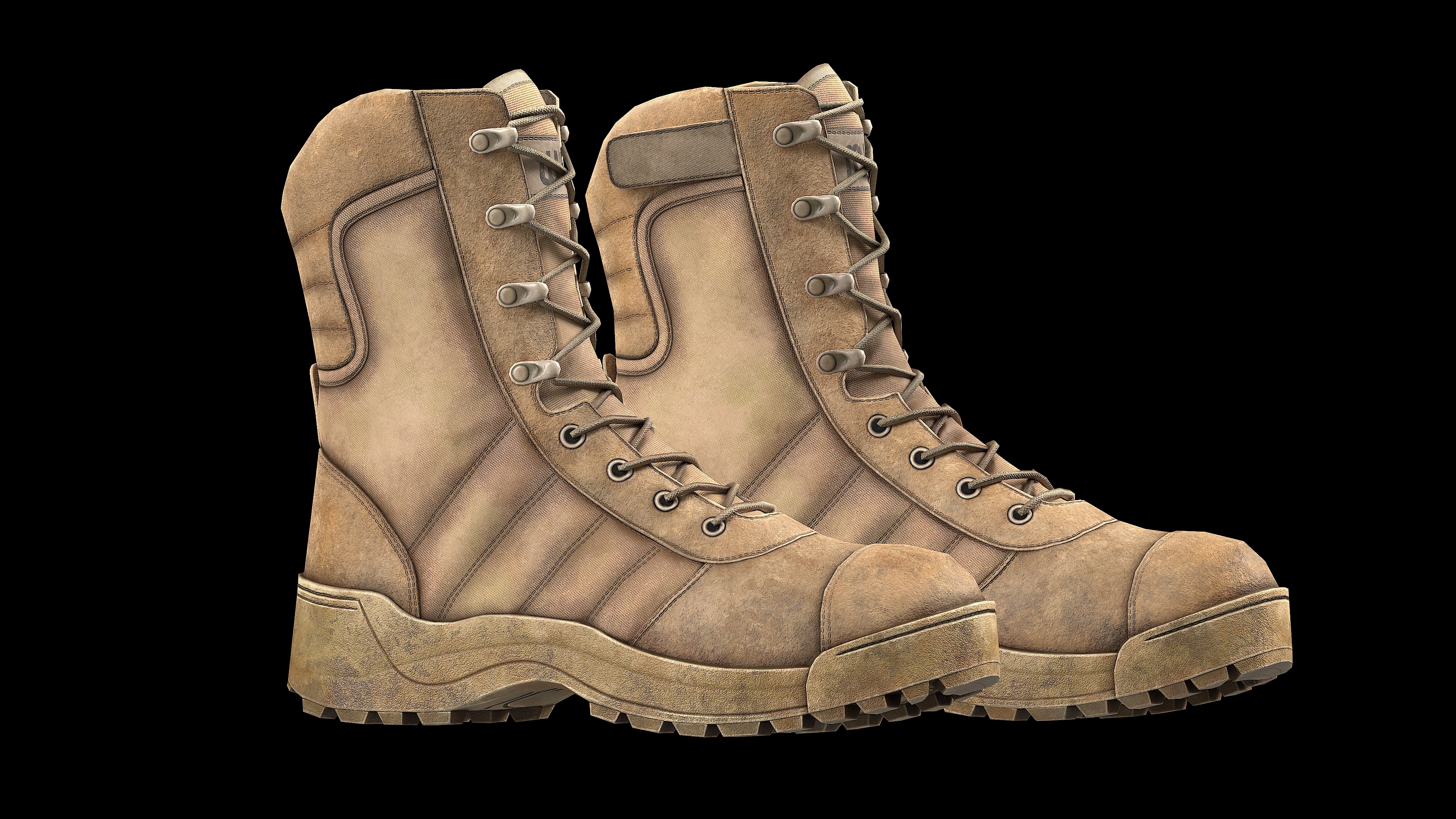 Tactical boots Low-poly 3D model_4