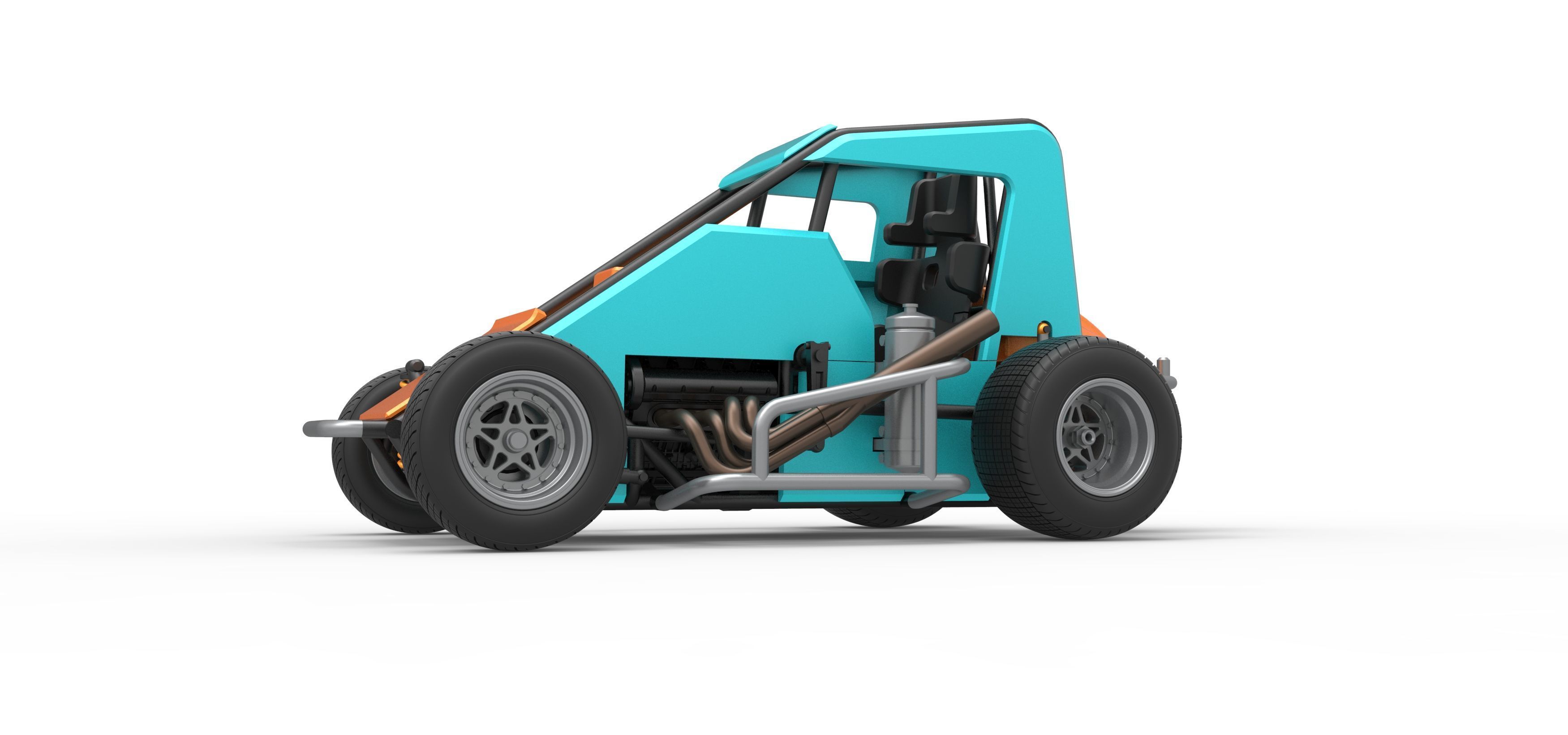 Midget car Scale 1 to 25 3D print model_2