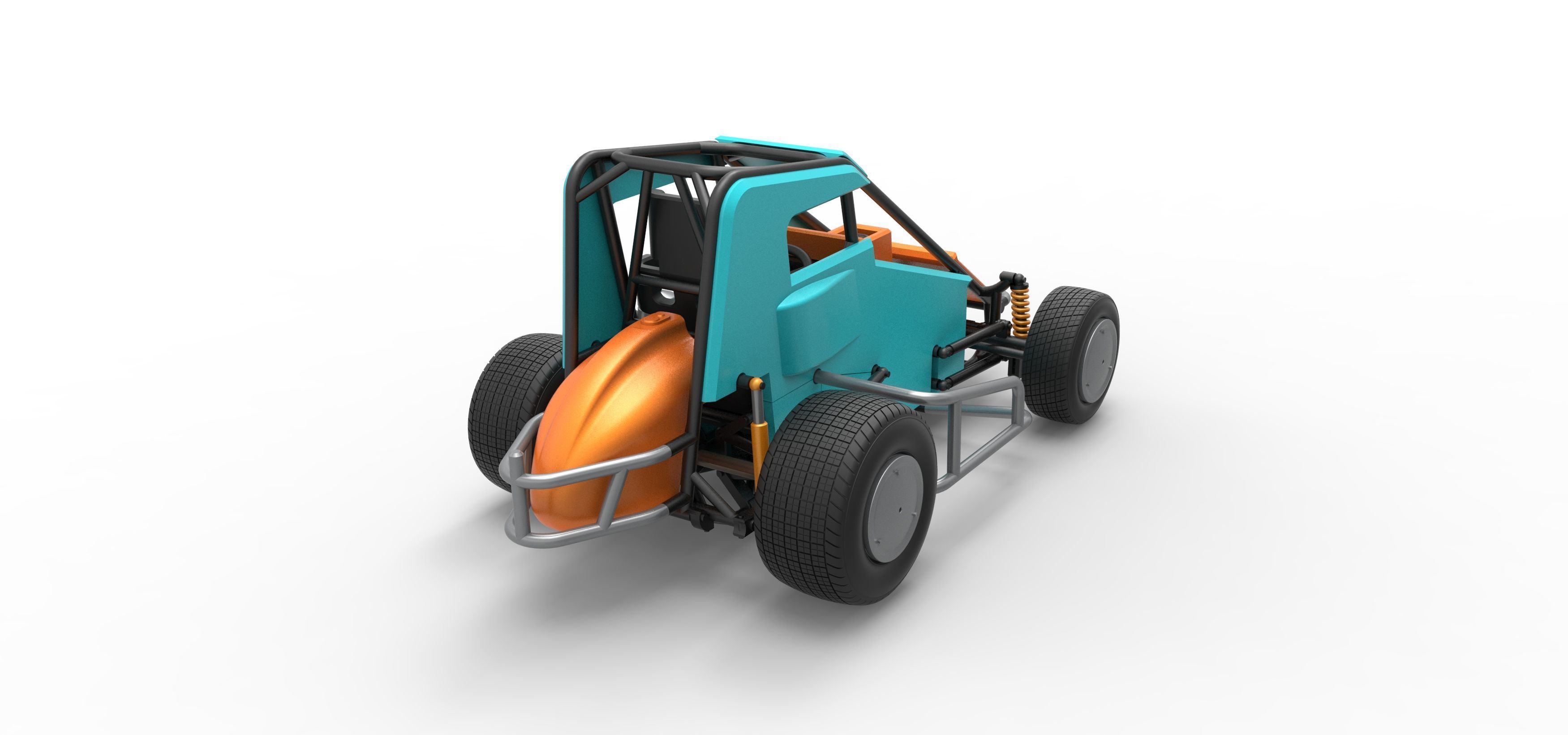 Midget car Scale 1 to 25 3D print model_18