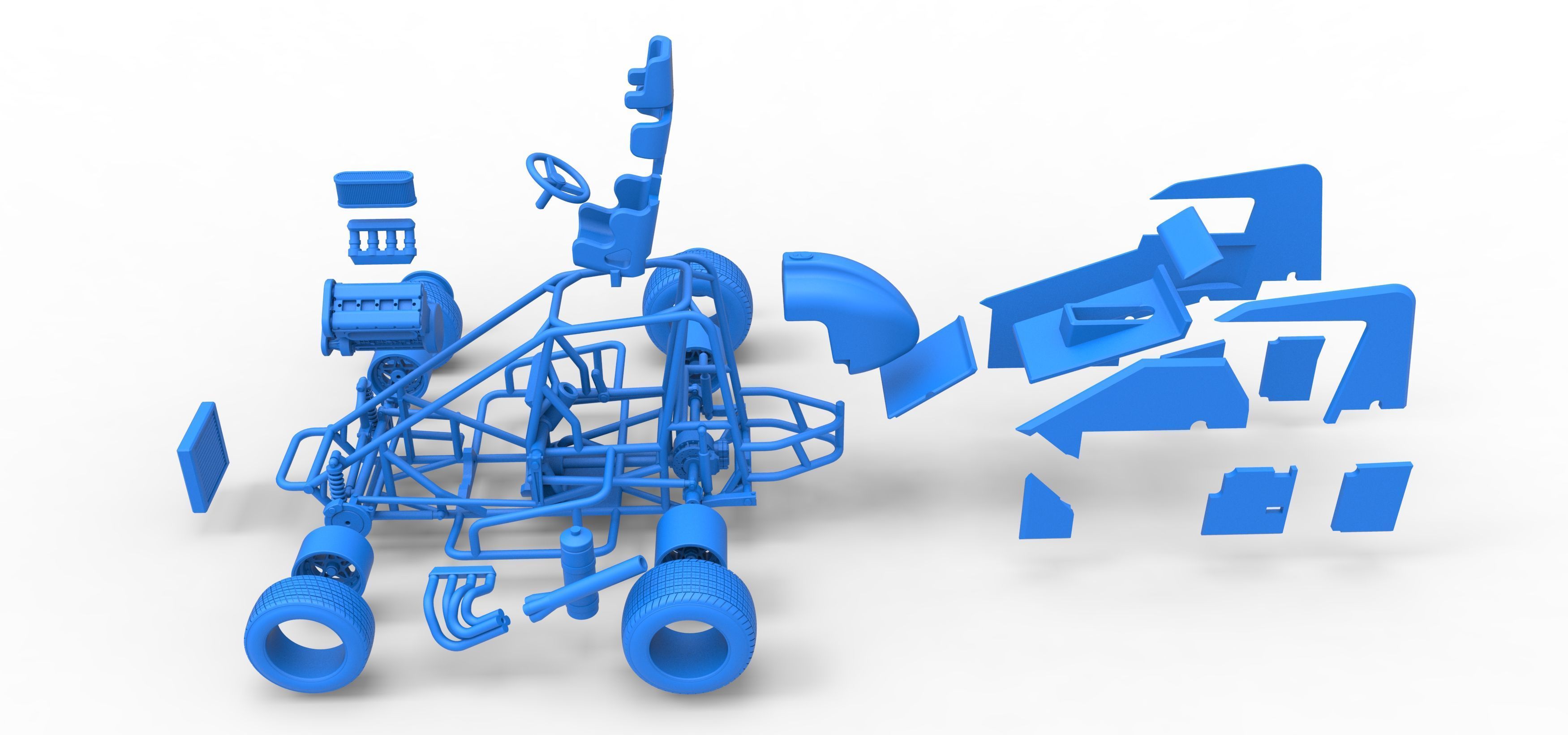 Midget car Scale 1 to 25 3D print model_61