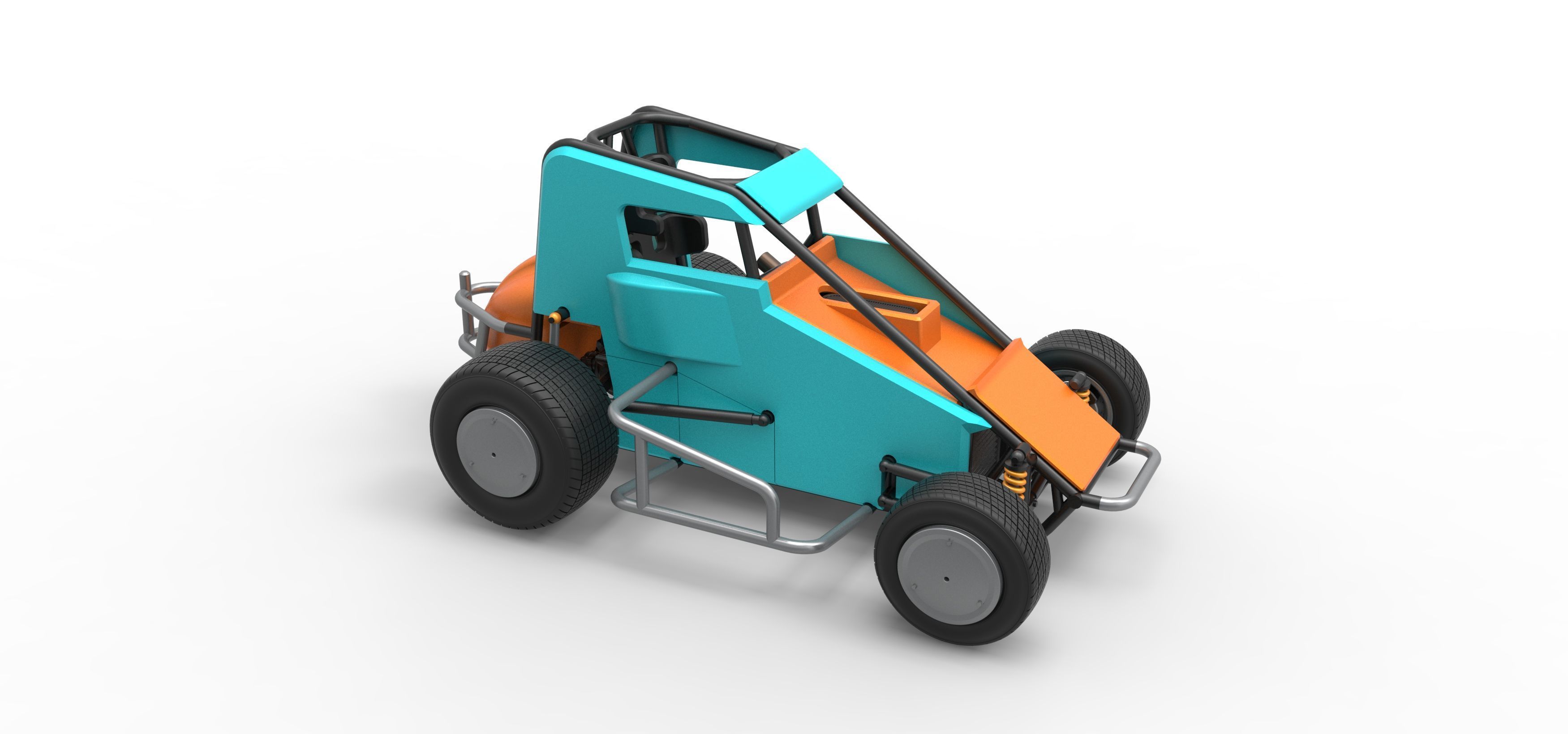 Midget car Scale 1 to 25 3D print model_24