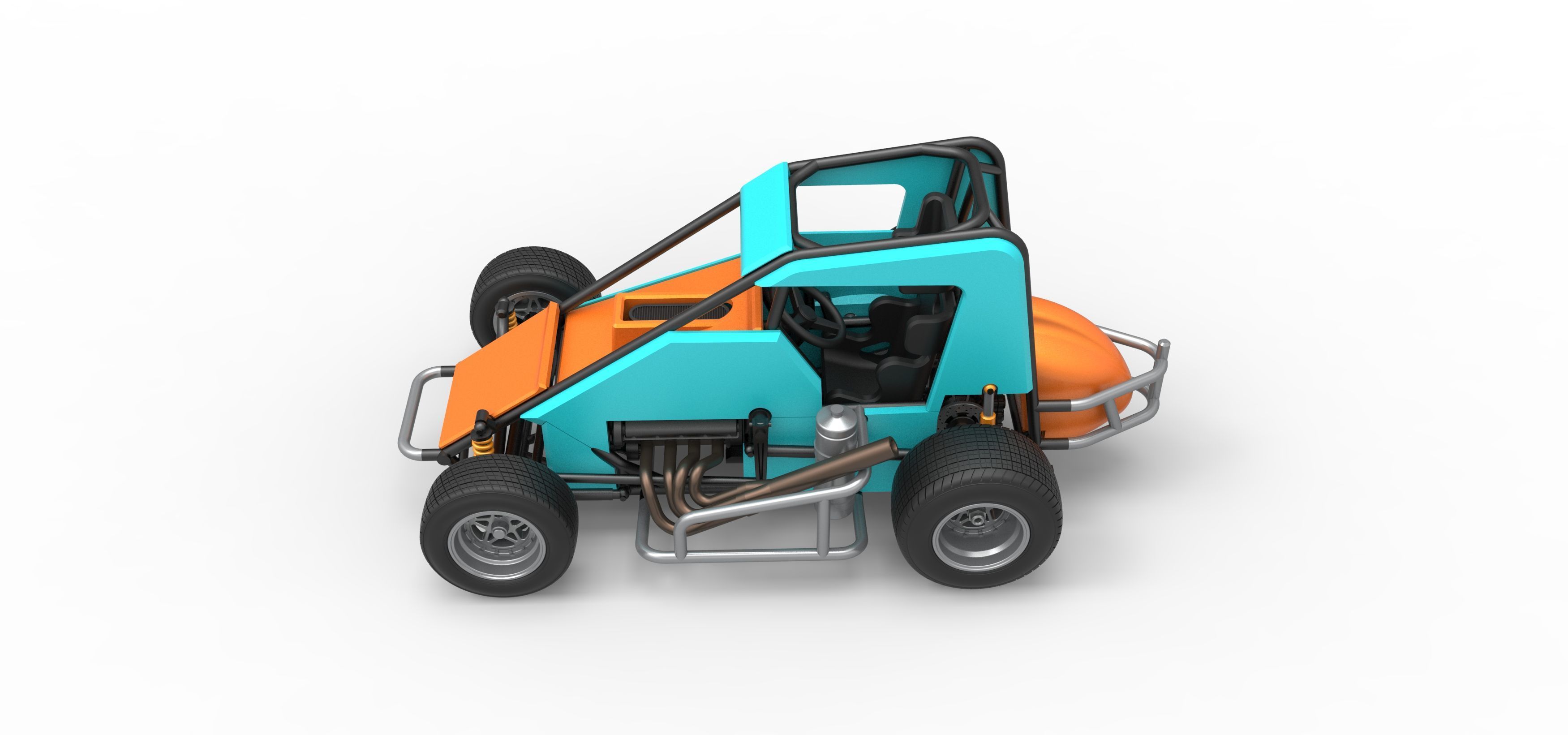 Midget car Scale 1 to 25 3D print model_10
