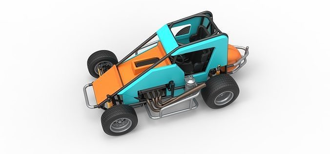 Midget car Scale 1 to 25 3D print model 4