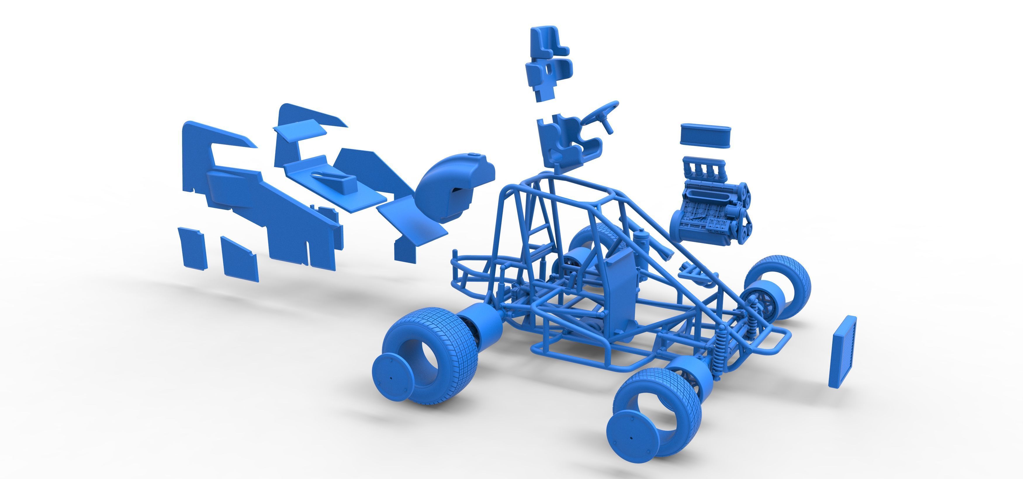 Midget car Scale 1 to 25 3D print model_66