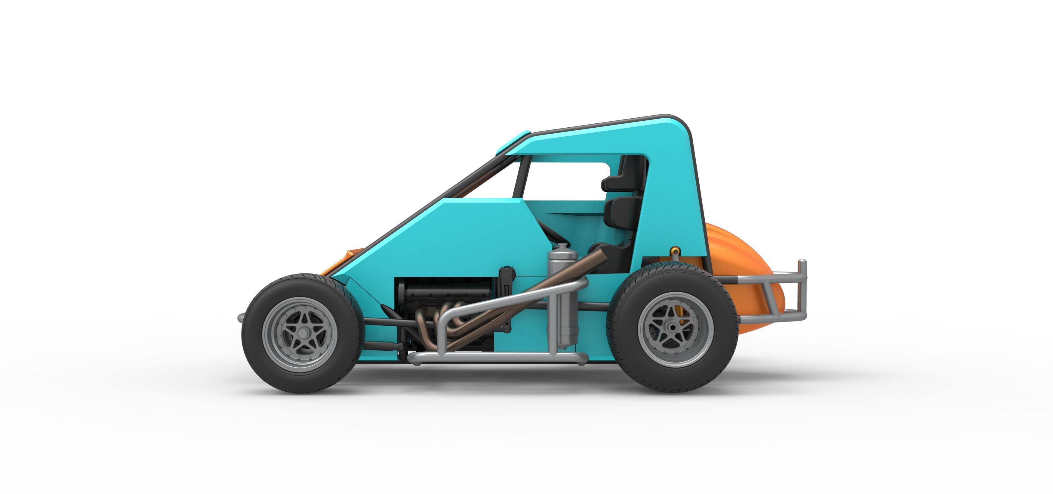 Midget car Scale 1 to 25 3D print model_9