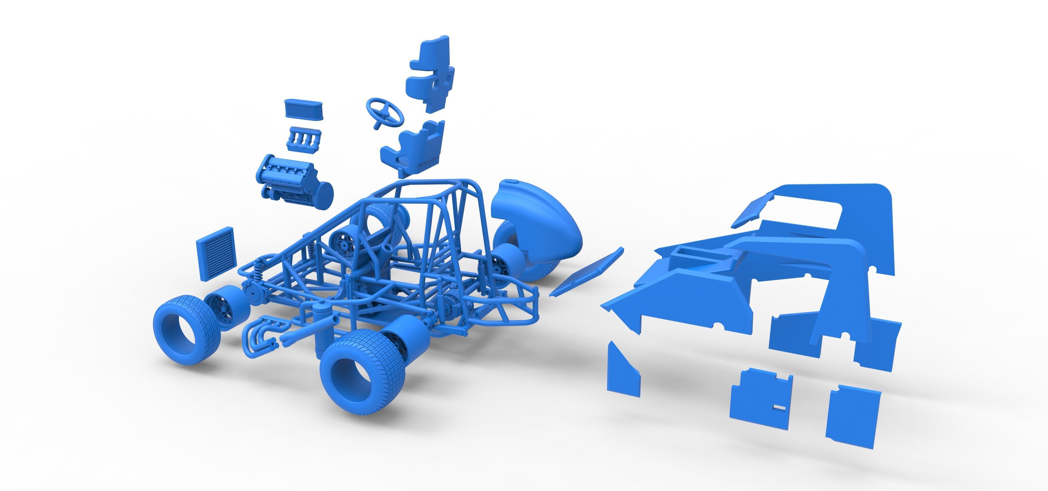 Midget car Scale 1 to 25 3D print model_62