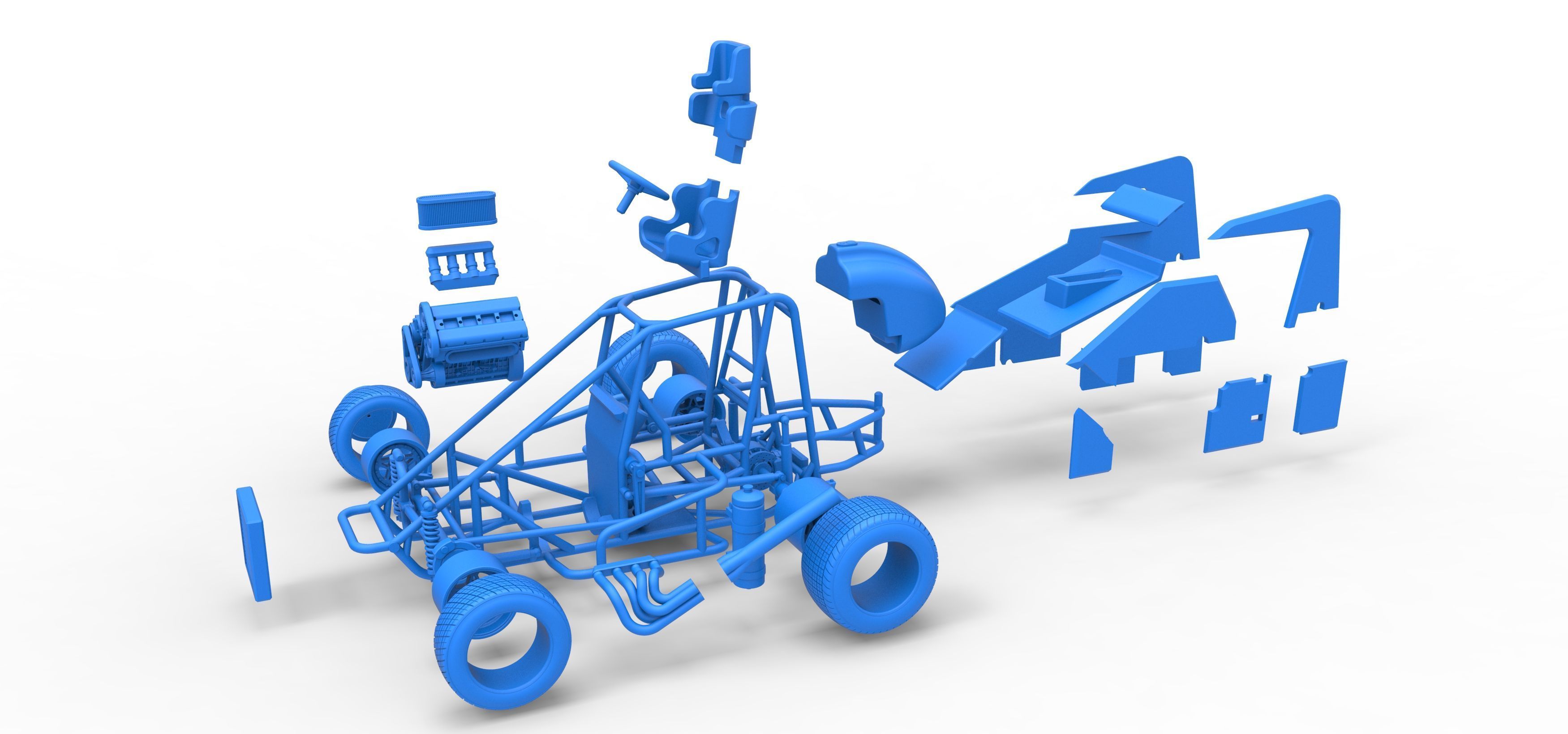 Midget car Scale 1 to 25 3D print model_55