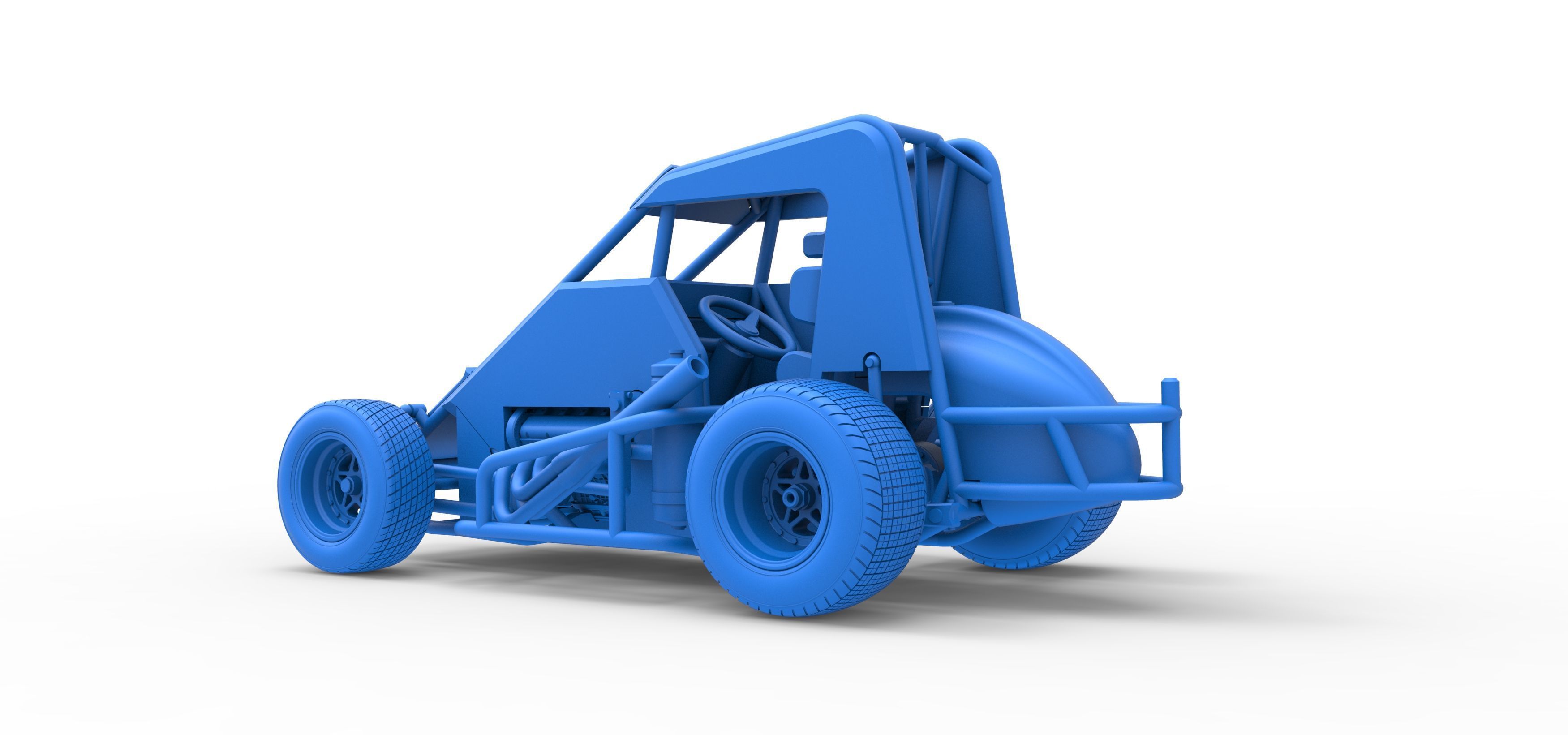 Midget car Scale 1 to 25 3D print model_40