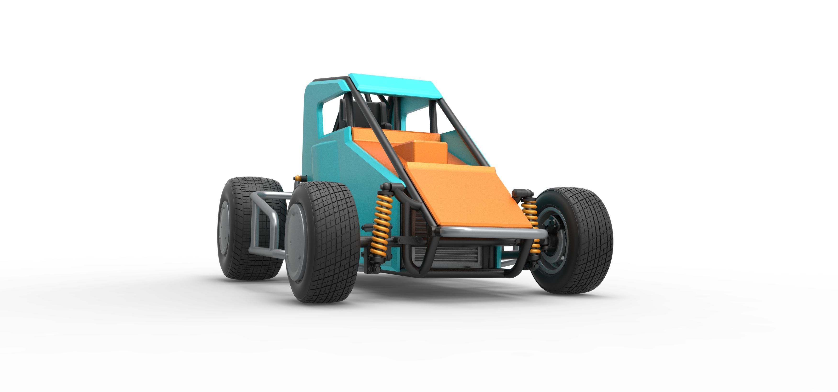 Midget car Scale 1 to 25 3D print model_27