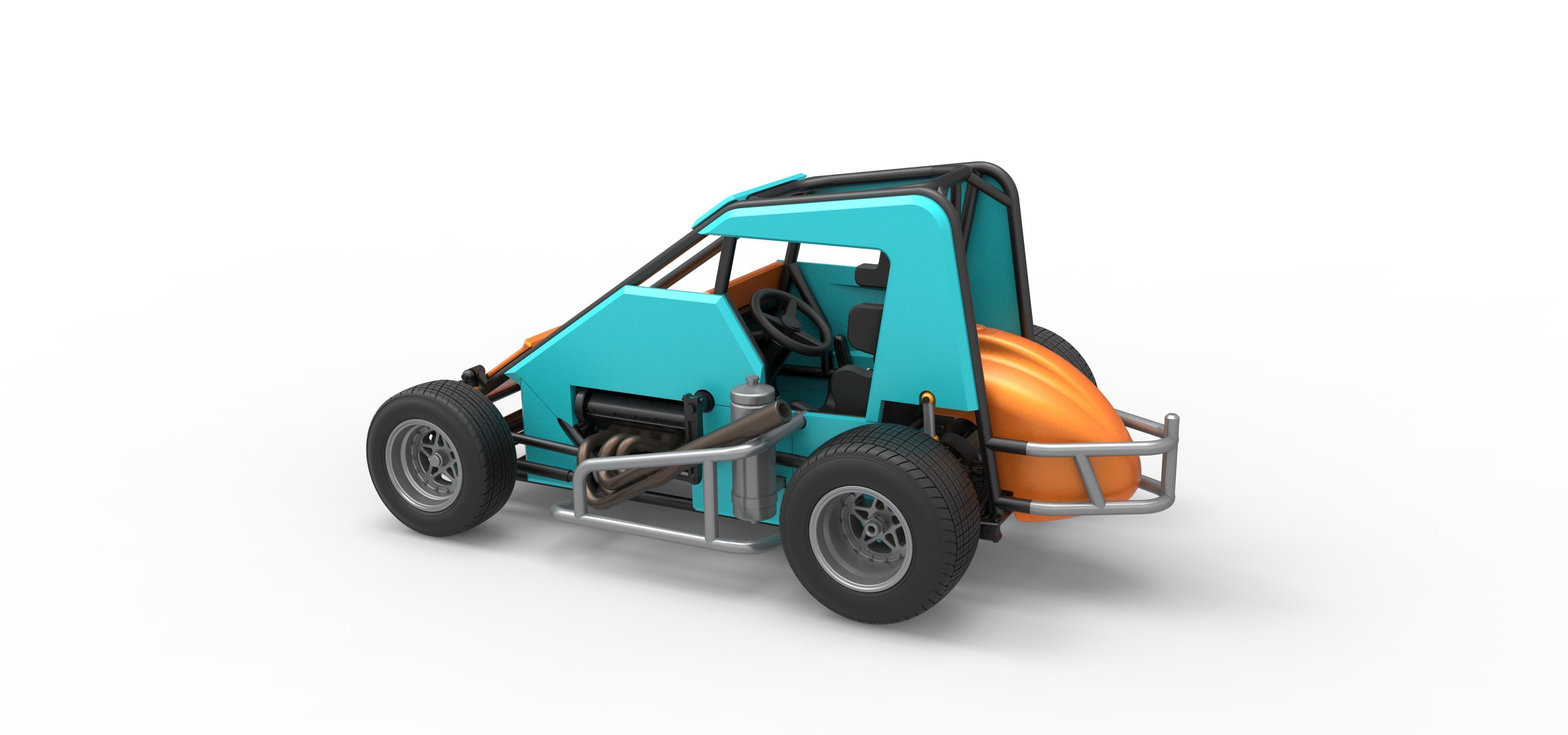 Midget car Scale 1 to 25 3D print model_12
