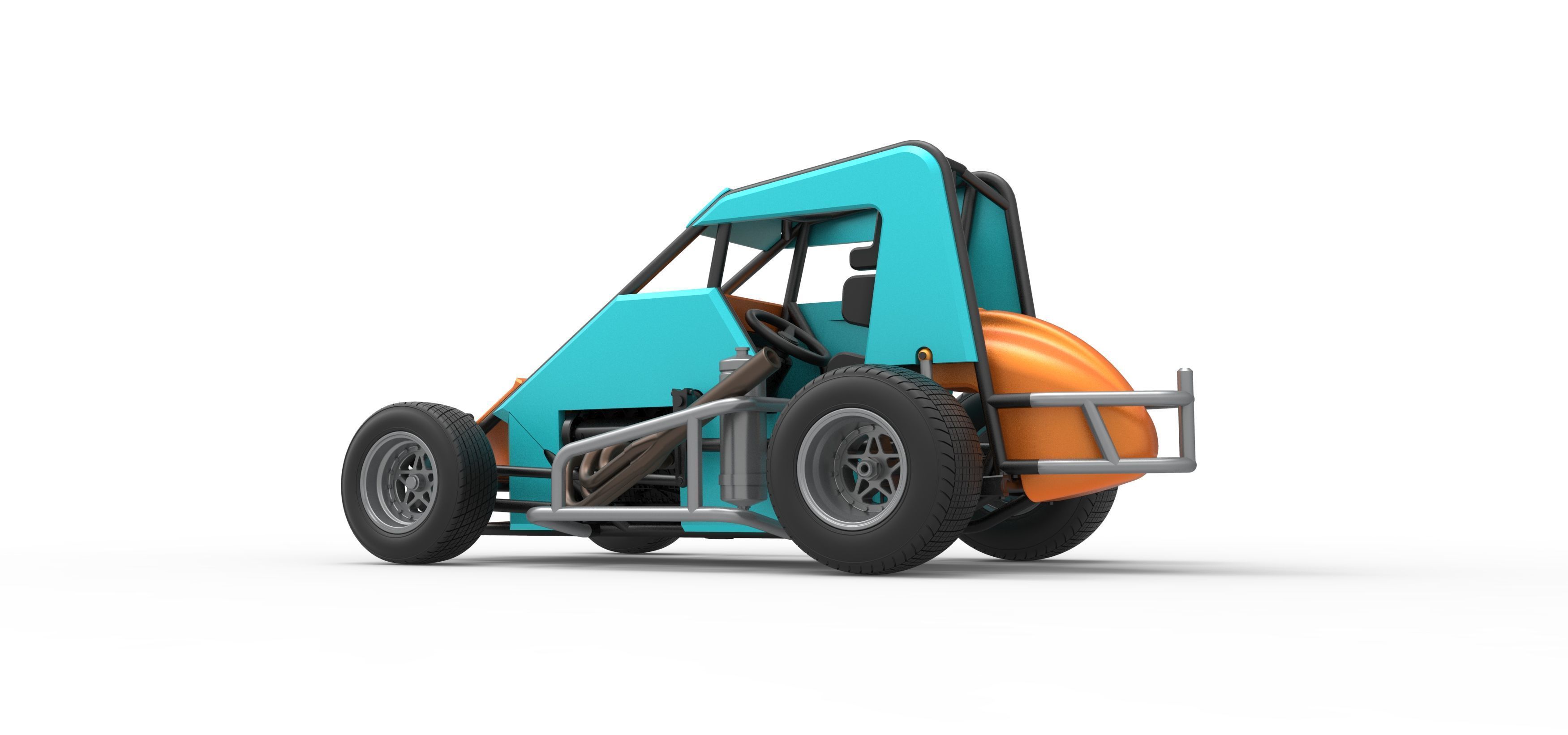 Midget car Scale 1 to 25 3D print model_13