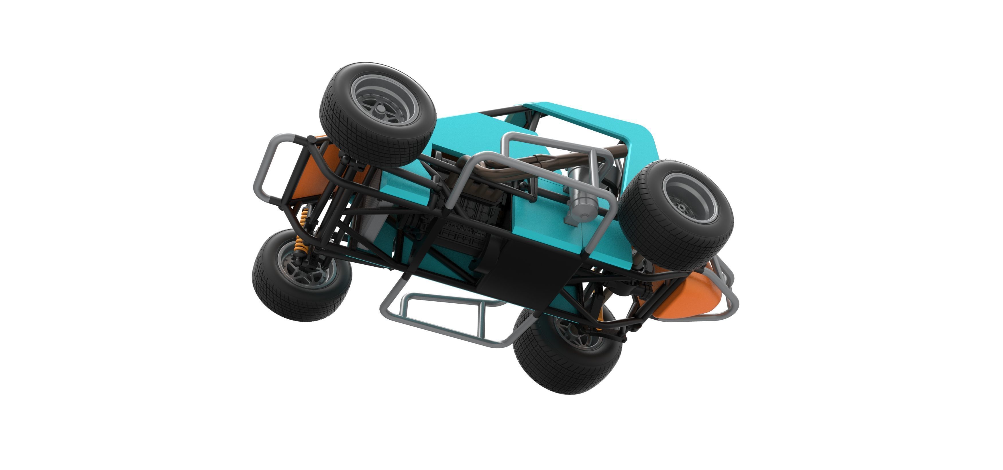 Midget car Scale 1 to 25 3D print model_3