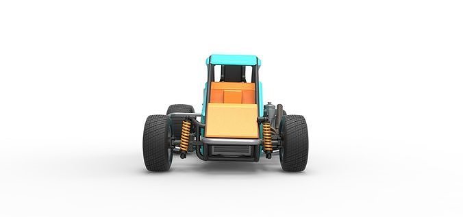 Midget car Scale 1 to 25 3D print model 7