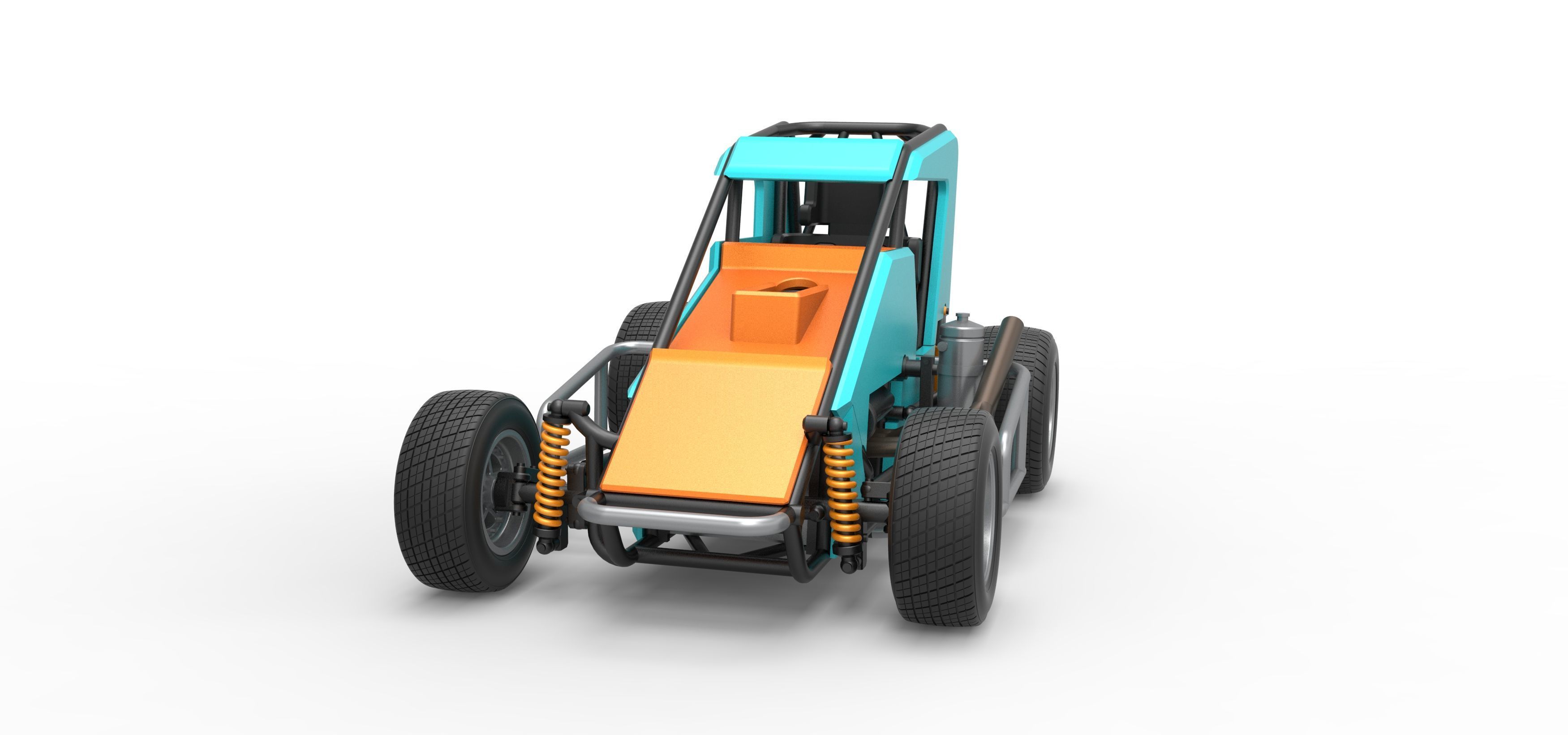 Midget car Scale 1 to 25 3D print model_5