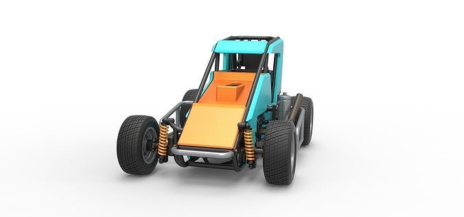 Midget car Scale 1 to 25 3D print model 5