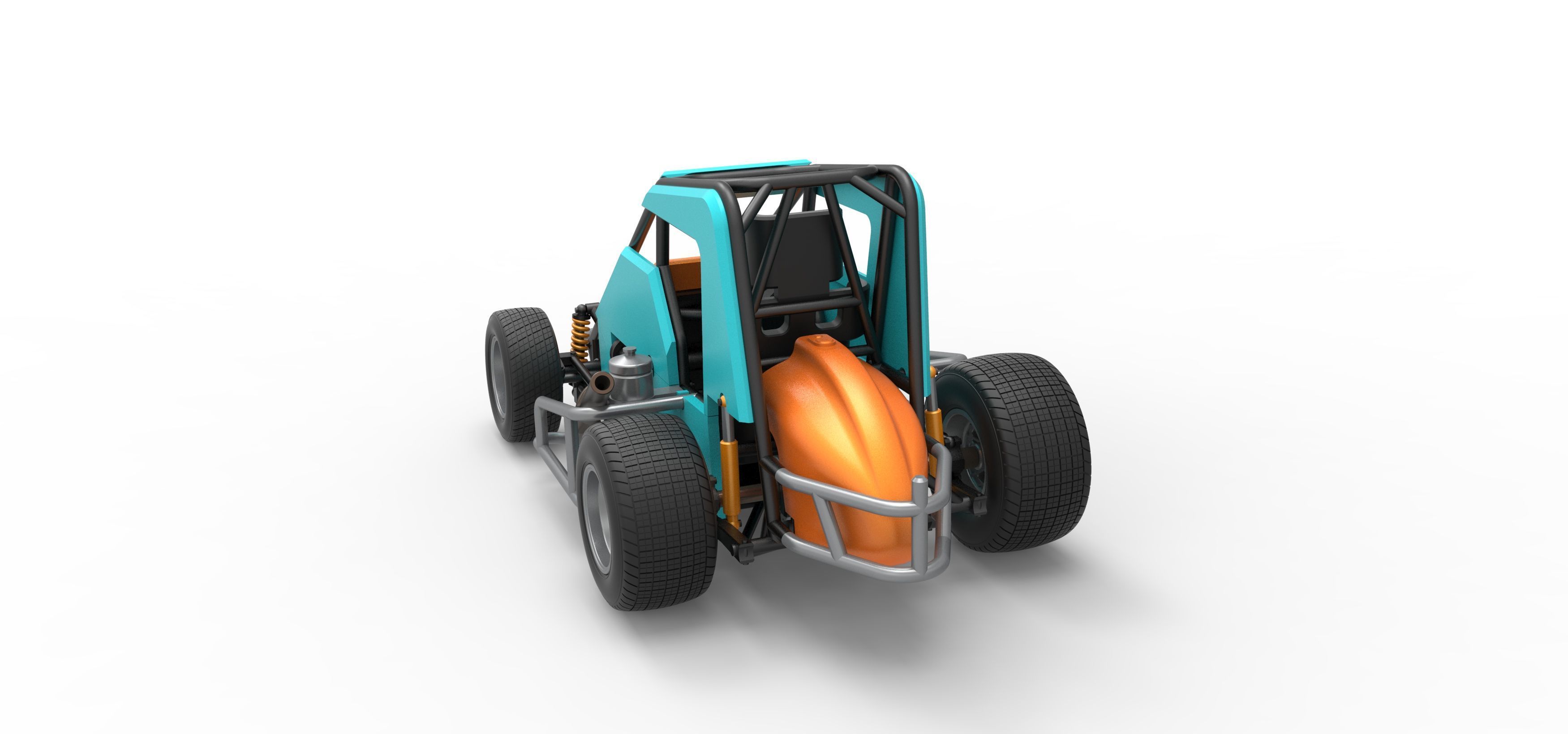 Midget car Scale 1 to 25 3D print model_14