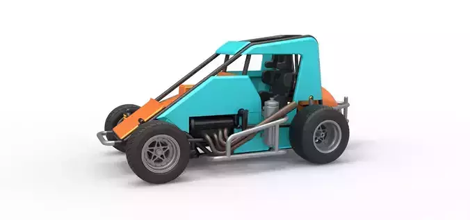 Midget car Scale 1 to 25 3D print model