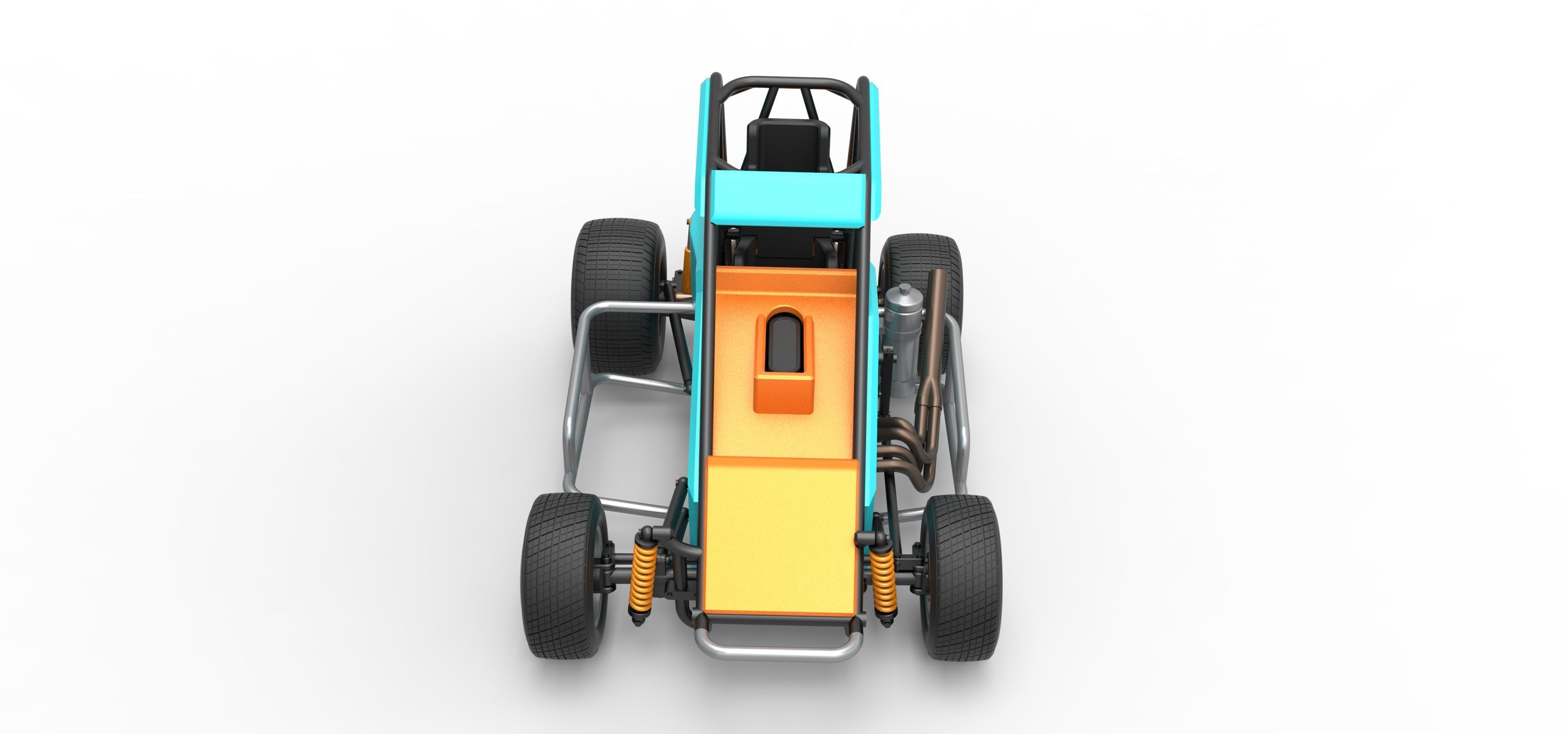 Midget car Scale 1 to 25 3D print model_8